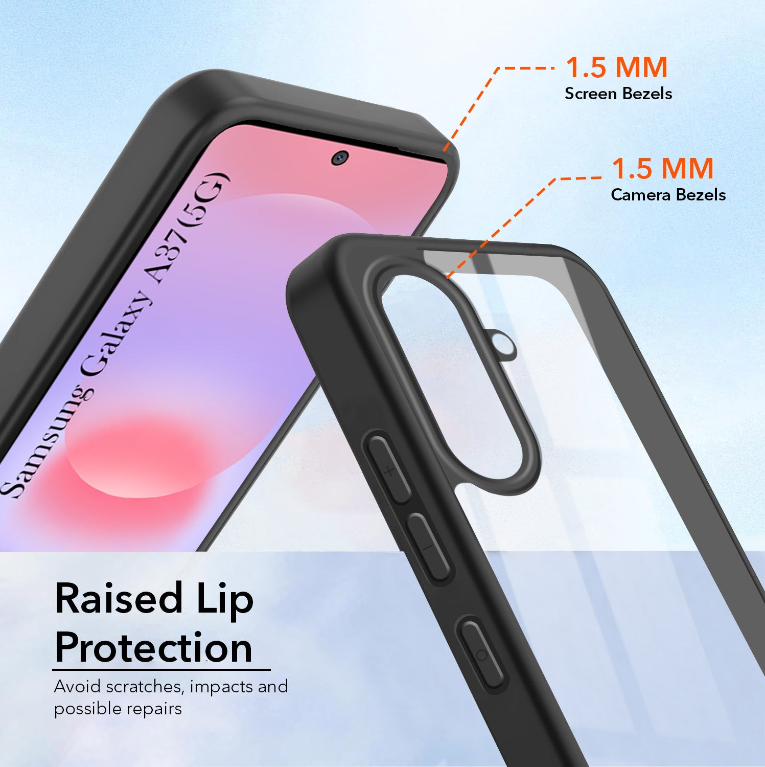 For Samsung Galaxy A37 5G Combo with Back Cover and 9H Tempered Glass (Lifetime Anti-Yellow | Crystal Clear Shockproof | Oleophobic Coating Screen Glass)