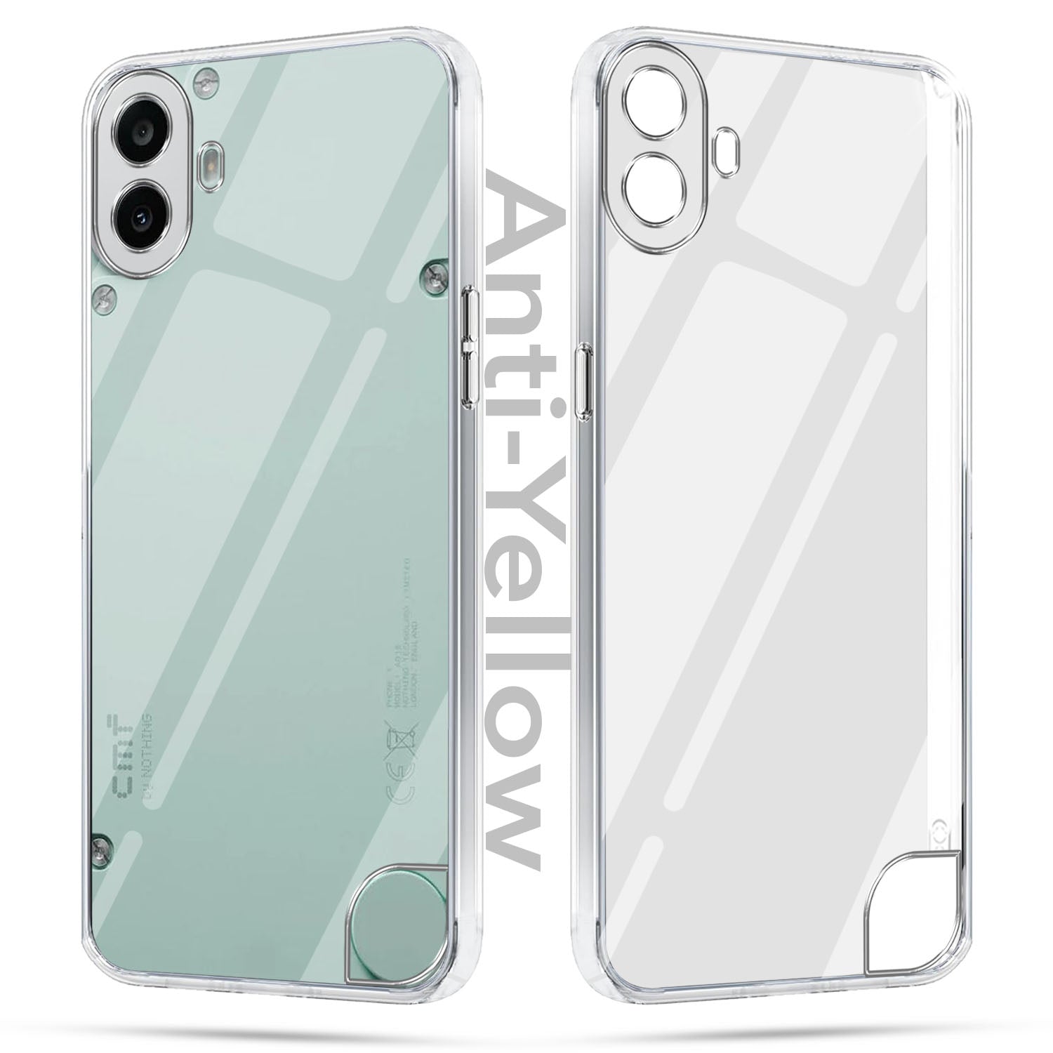 For Nothing CMF Phone 1 Combo with Back Cover and 9H Tempered Glass (Lifetime Anti-Yellow | Sleek Hard Crystal | Oleophobic Coating Screen Glass)