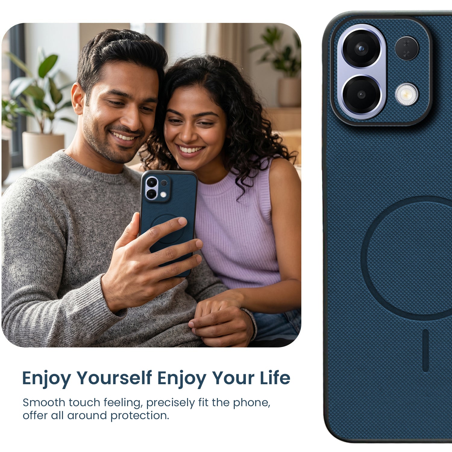 For Oppo K13 Back Cover Case PU Leather (Texture Grip Design | Professional Minimalist | Camera Protection | Soft and Flexible)