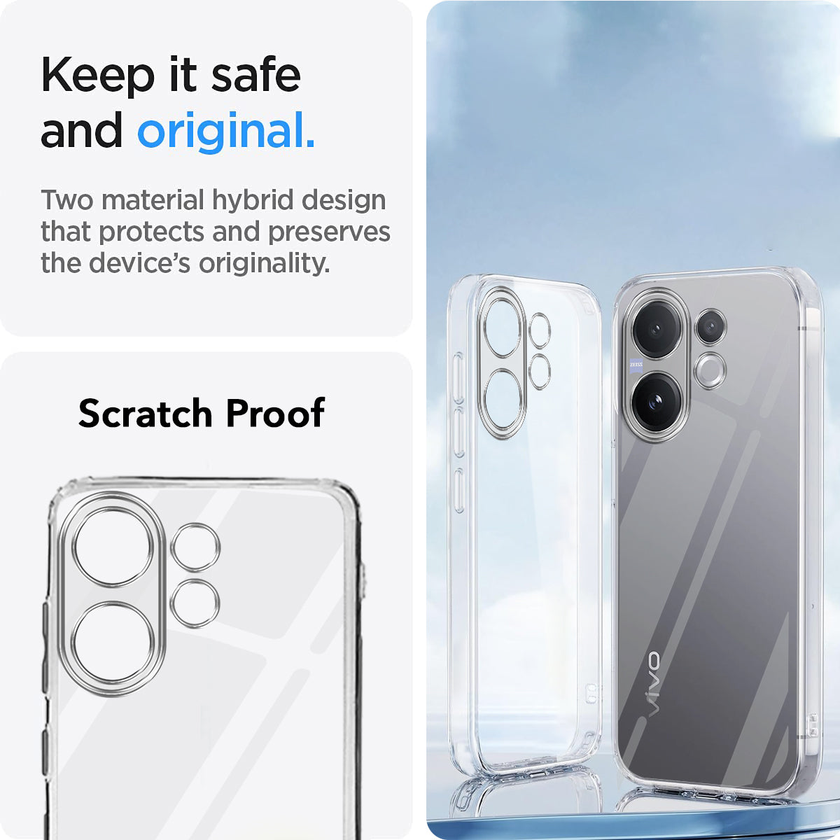For Vivo V60 | Vivo T4 Pro Back Cover Case Silicone (Clear Shockproof Case with Camera Protection | Soft and Flexible | Transparent)