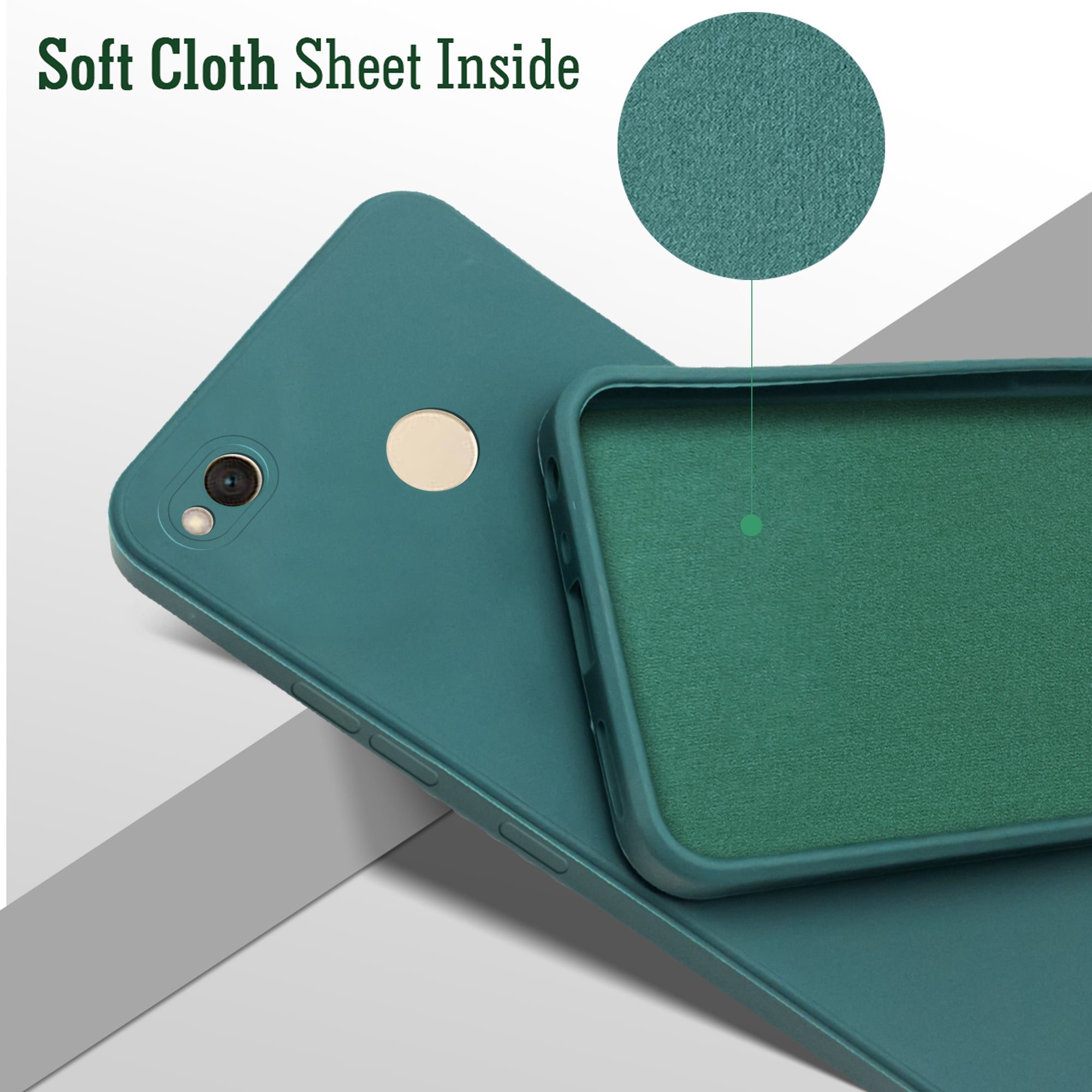 For Xiaomi Redmi 4X Back Cover Case (Matte Finish Silicone with Inside Fiber cloth |Black)