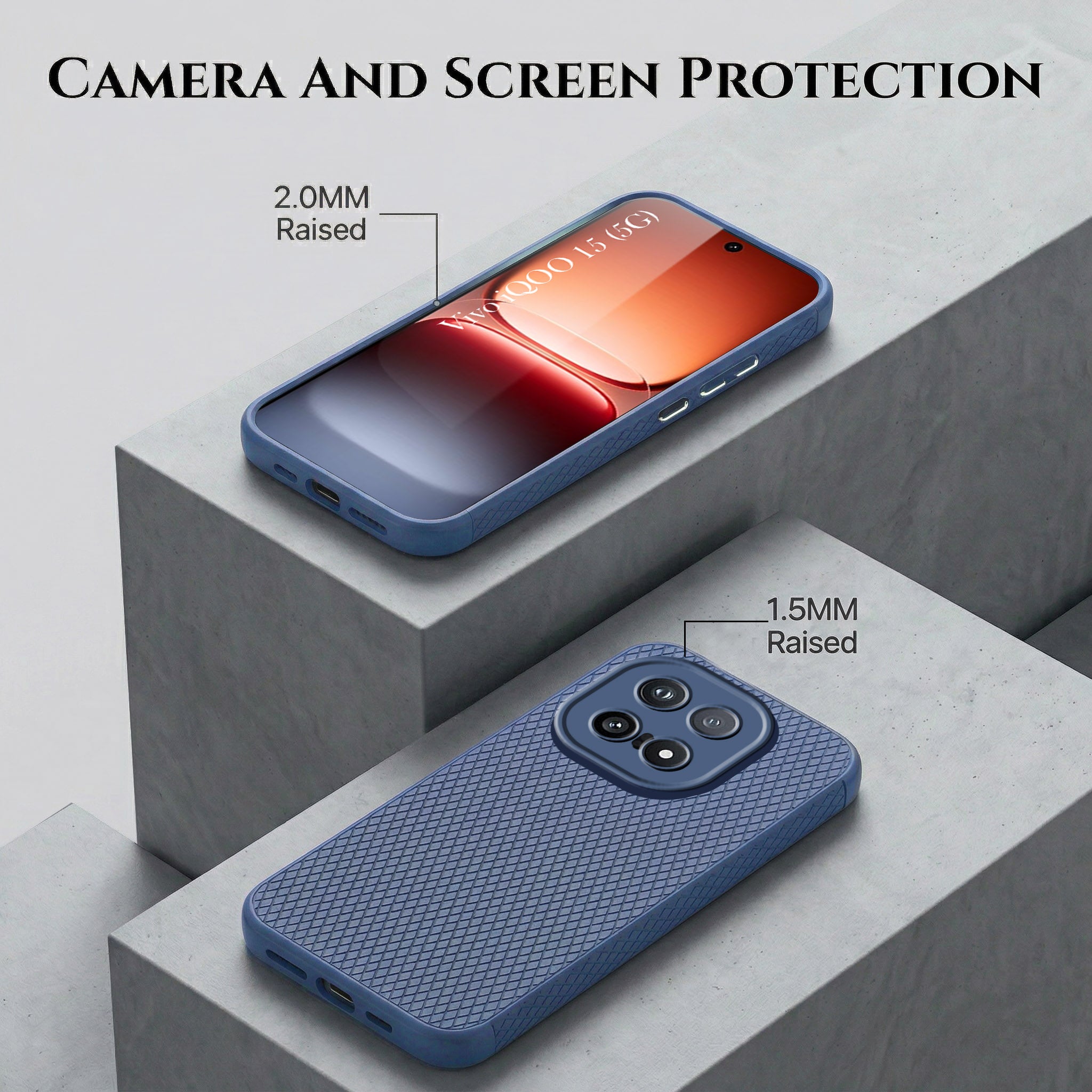 For Vivo iQOO 15 5G Combo with Back Cover and 9H Tempered Glass (Liquid Silicone | Camera Protection | Oleophobic Coating Screen Glass)