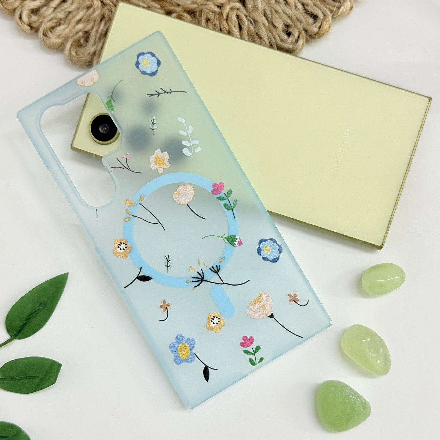 For Samsung Galaxy S23 Ultra Back Cover Case (Cute Floral Design | Flower Print for Girls | MagSafe Compatible Wireless Charging)