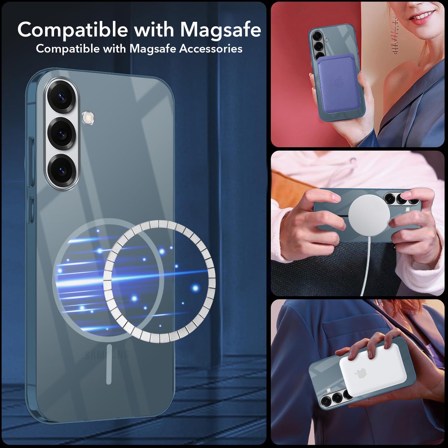 For Samsung Galaxy S25 Plus Back Cover Case Crystal Anti Yellow(MagSafe Wireless Charging Support |Camera Protection Bump)