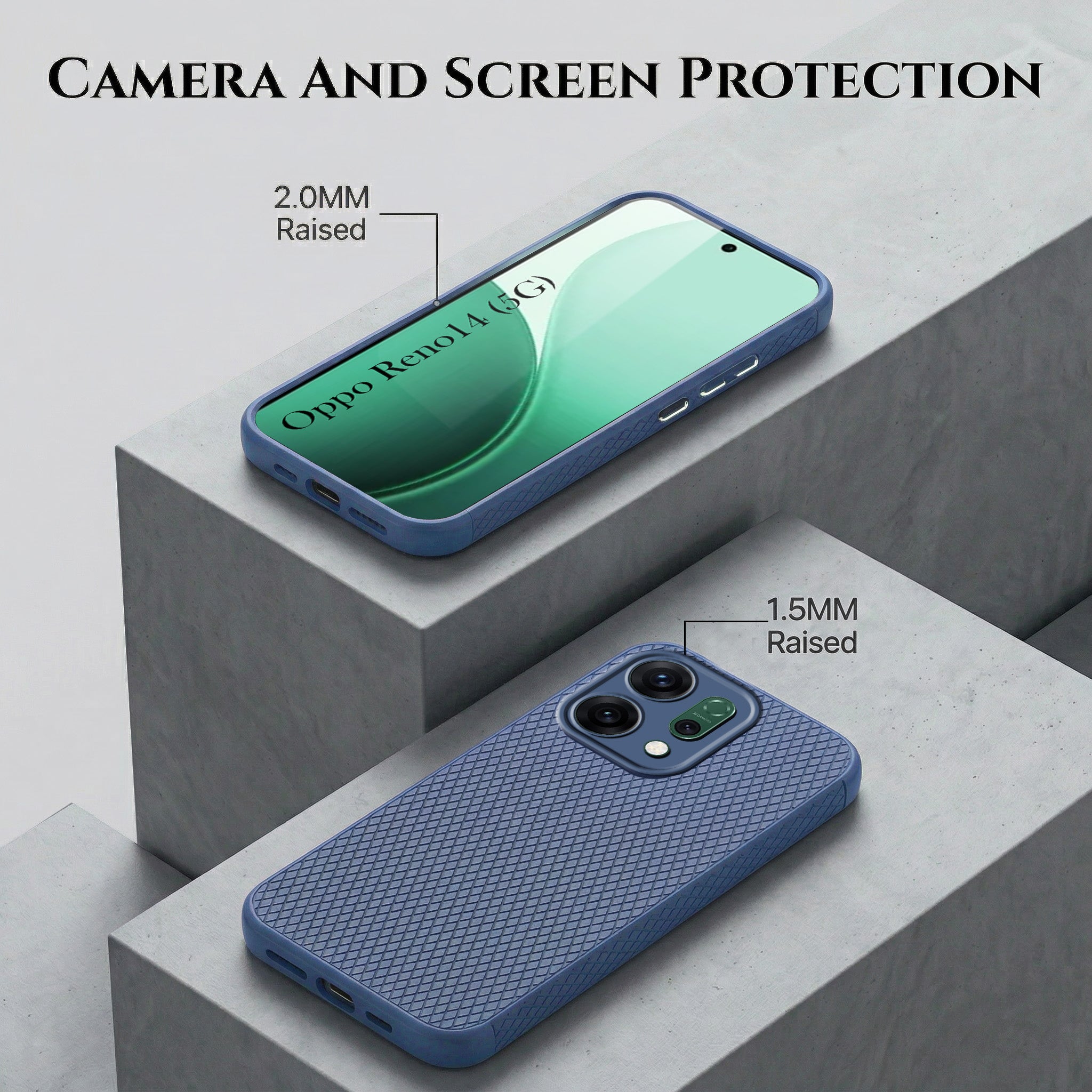 For Oppo Reno14 5G | Oppo Reno 14 5G Combo with Back Cover and 9H Tempered Glass (Liquid Silicone | Camera Protection | Oleophobic Coating Screen Glass)