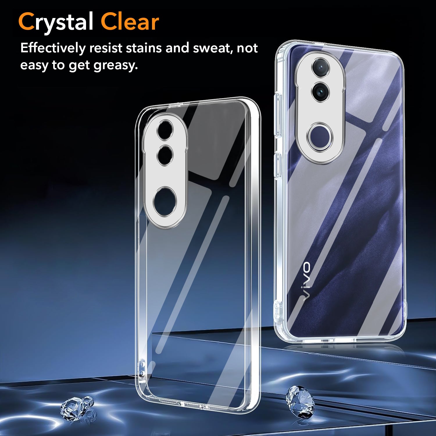 For Vivo T4R Back Cover Case (Hybrid Crystal Panel with Side Soft PU | Camera Protection | HD Clear Shockproof)