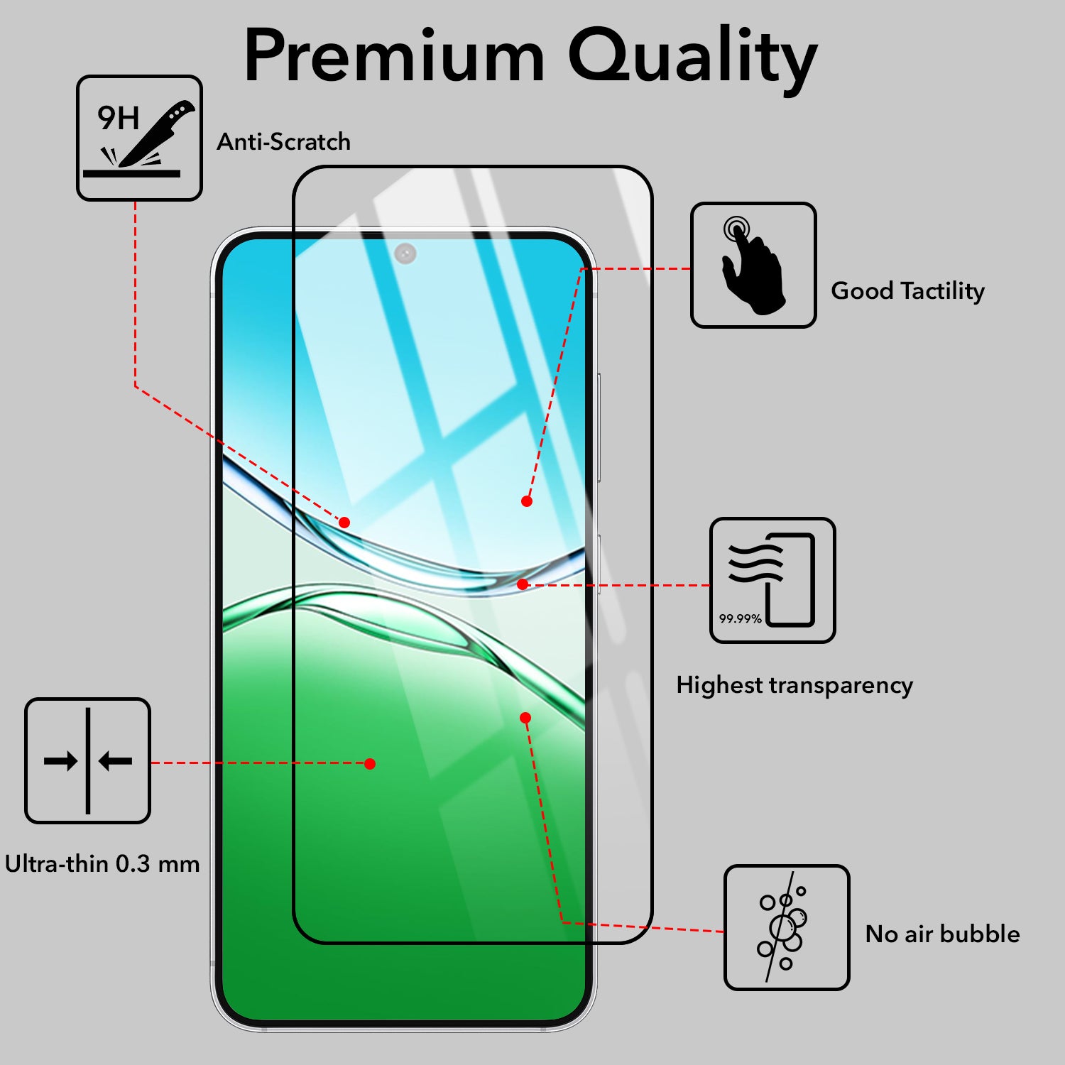 (Pack of 2) Tempered Glass For Oppo A5 5G Military-Grade Gorilla Screen Protector With Installation Kit | Shatterproof, Full Coverage, HD Clear, Scratch Resistant