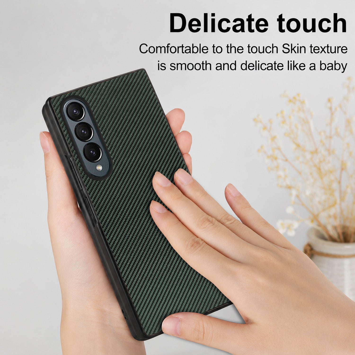 For Samsung Galaxy Z Fold 4 5G Back Flip Case Cover (Craft Printed Design | Hybrid Texture | Inside Microfiber Cloth)