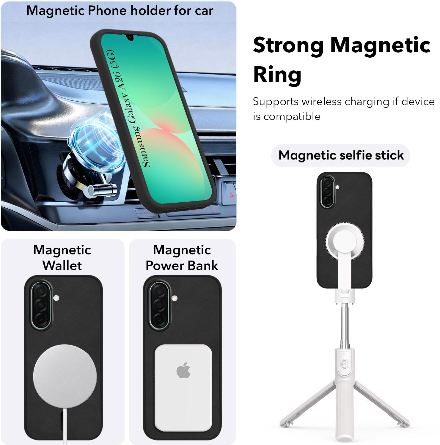For Samsung Galaxy A26 5G Back Cover Case Leather Finish (MagSafe Compatible Wireless Charging | Soft Touch | Camera Bump Protection)