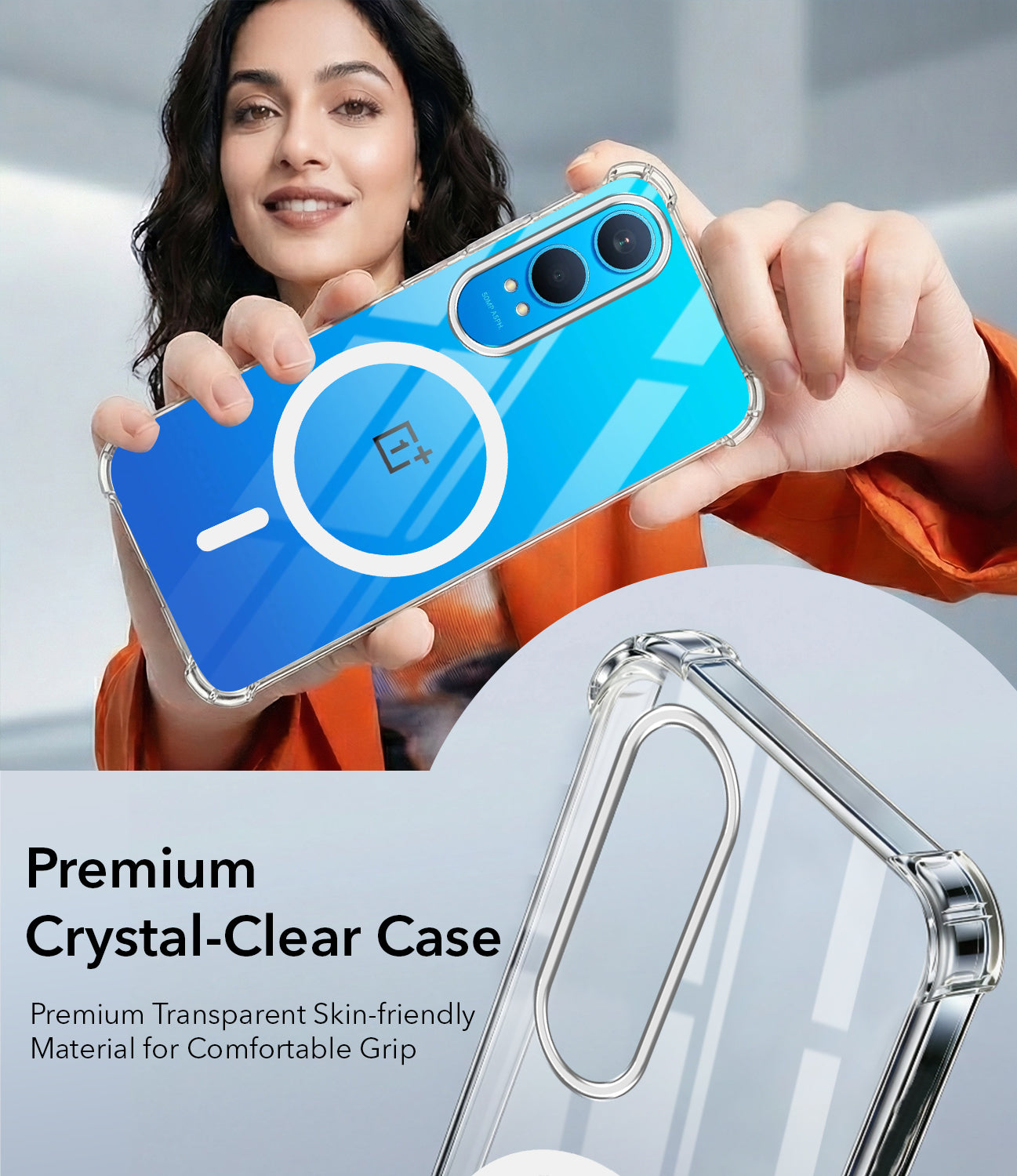 For OnePlus Nord CE 4 Lite Back Cover Shockproof Crystal-Clear (Magsafe Wireless Support | Drop & Camera Protection | Hard Polycarbonate)