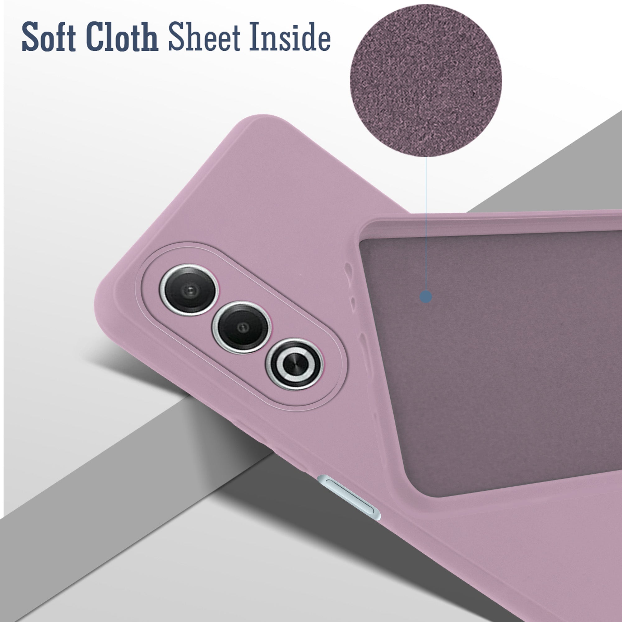 For Oppo K12x 5G Back Cover Case (Matte Finish Silicone with Inside Fiber Cloth)