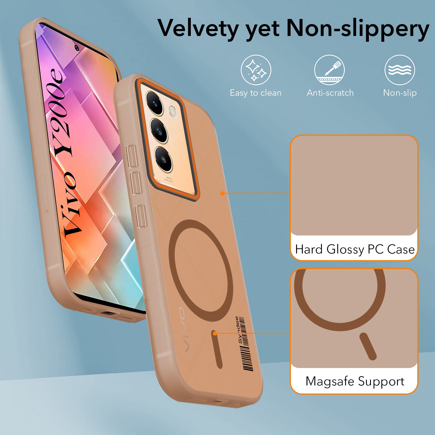 For Vivo Y200e Back Cover Case (Soft Touch | Camera Bump Protection | MagSafe Compatible | Matte Finish)