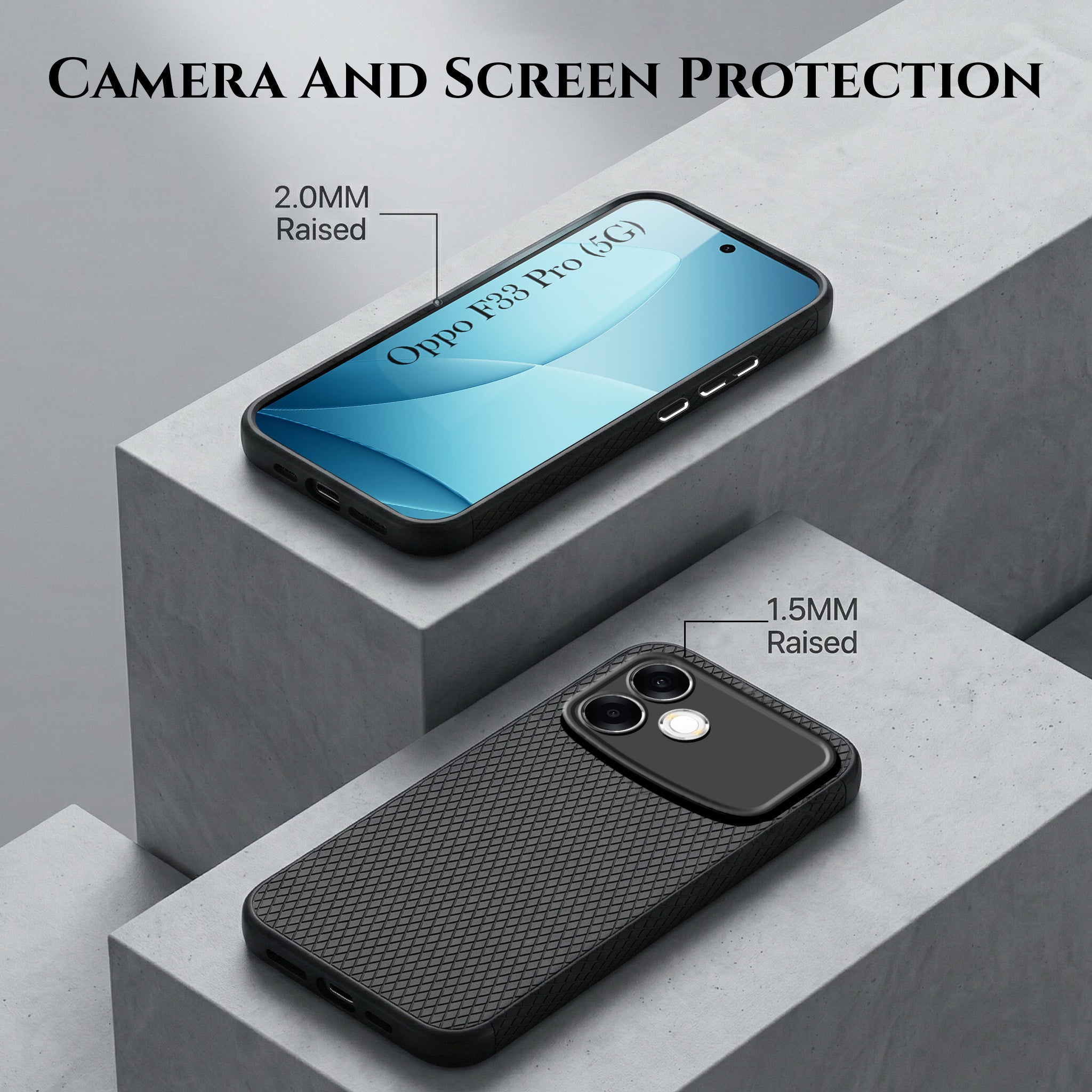 For Oppo F33 Pro 5G Combo with Back Cover and 9H Tempered Glass (Liquid Silicone | Camera Protection | Oleophobic Coating Screen Glass)
