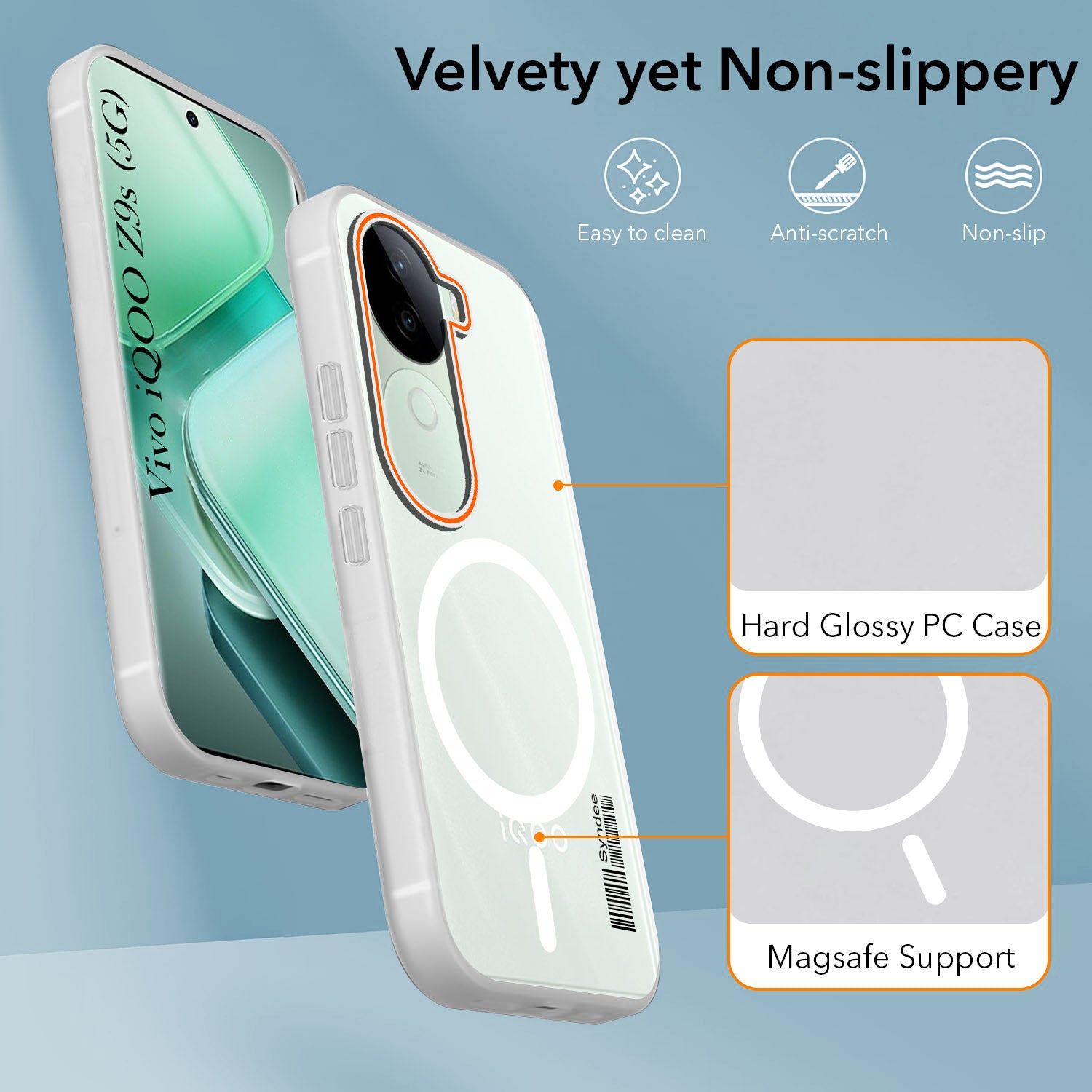 For Vivo iQOO Z9s Back Cover Case (Soft Touch | Camera Bump Protection | MagSafe Compatible | Matte Finish)
