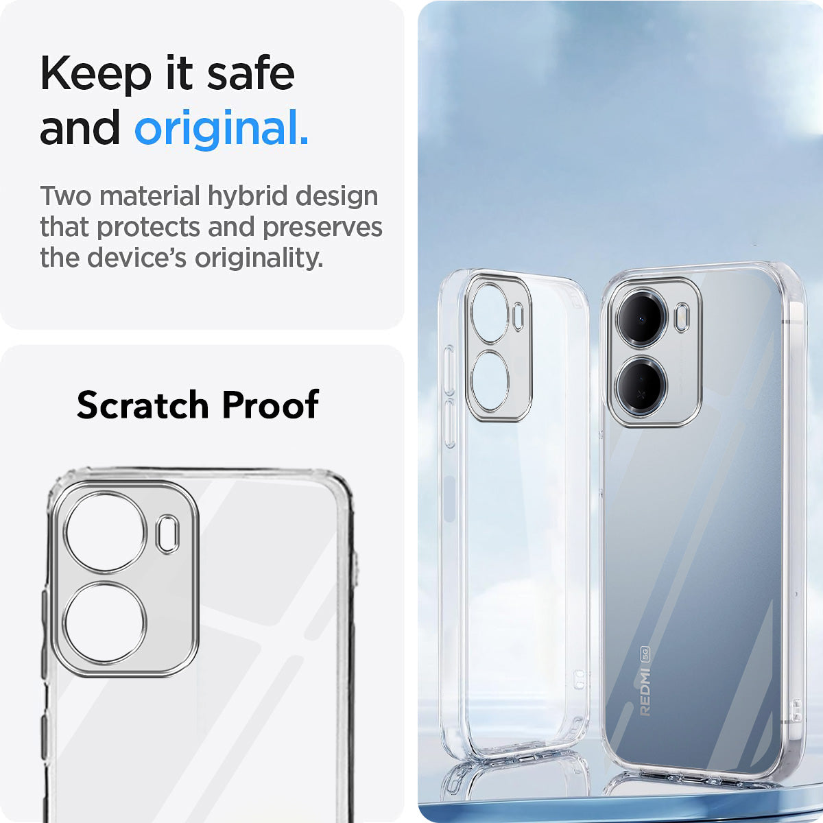 For Redmi 15A 5G Back Cover Case Silicone (Clear Shockproof Case with Camera Protection | Soft and Flexible | Transparent)