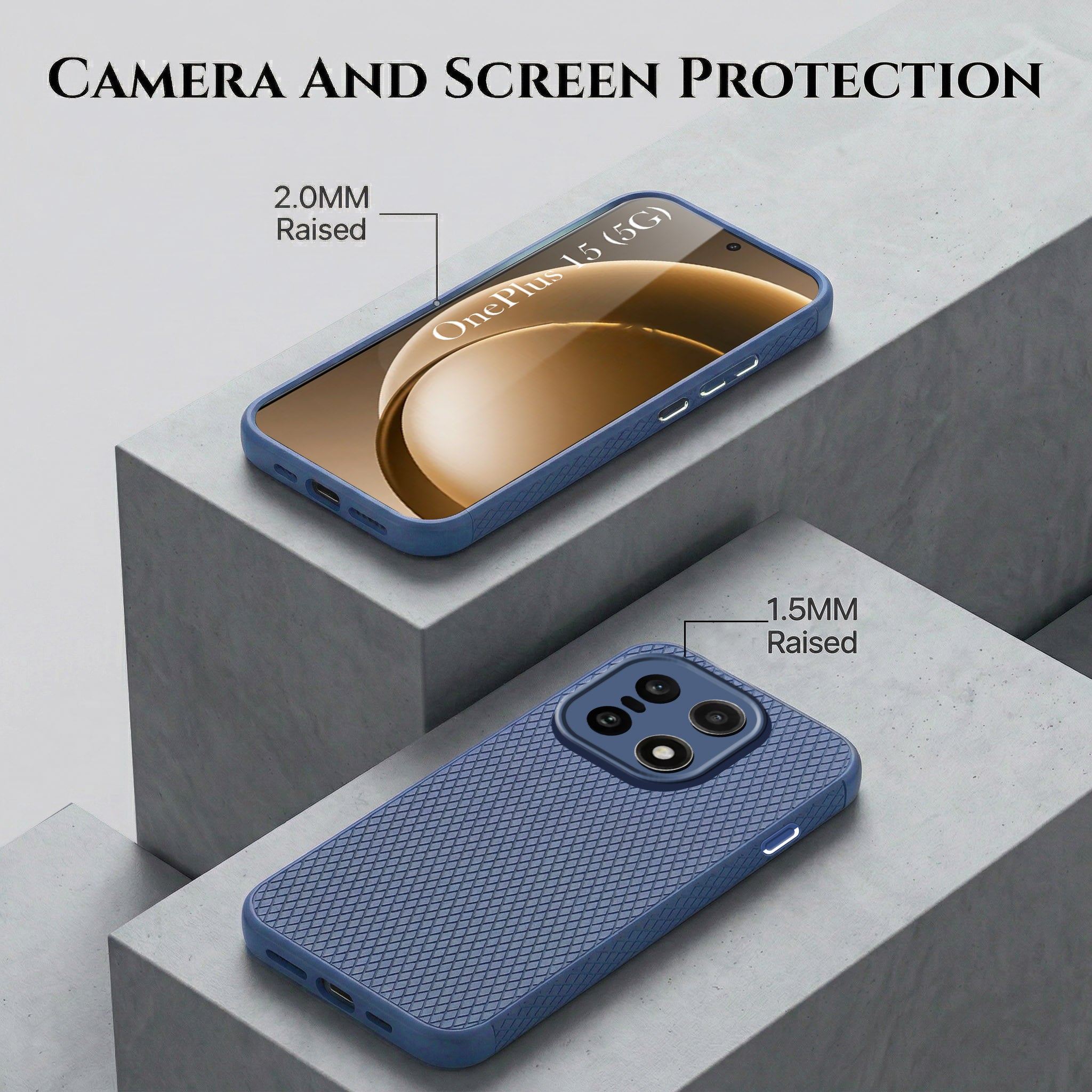 For OnePlus 15 5G Combo with Back Cover and 9H Tempered Glass (Liquid Silicone | Camera Protection | Oleophobic Coating Screen Glass)