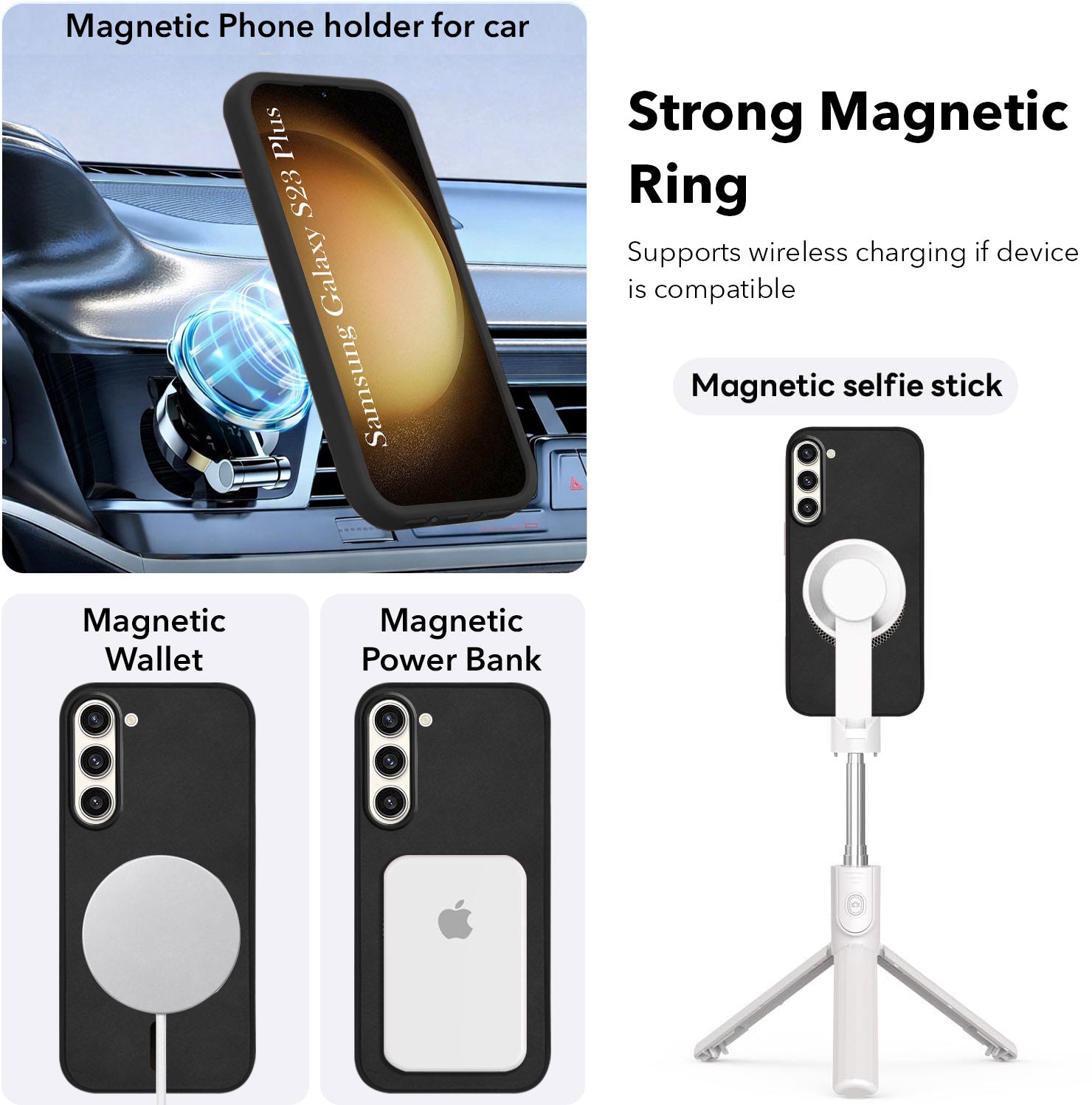For Samsung Galaxy S23 Plus 5G Back Cover Case Leather Finish (MagSafe Compatible Wireless Charging | Soft Touch | Camera Bump Protection)
