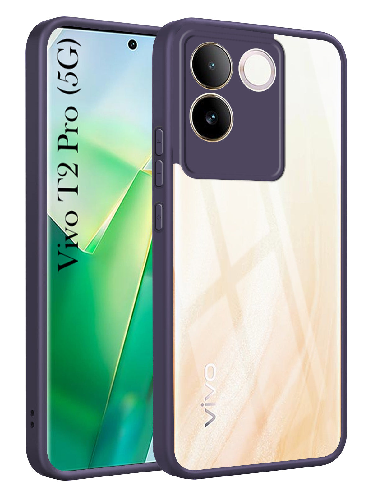 For Vivo T2 Pro Back Cover Case Ultra-Hybrid (Lifetime Anti Yellow | Anti Scratch | Crystal Clear Shockproof)