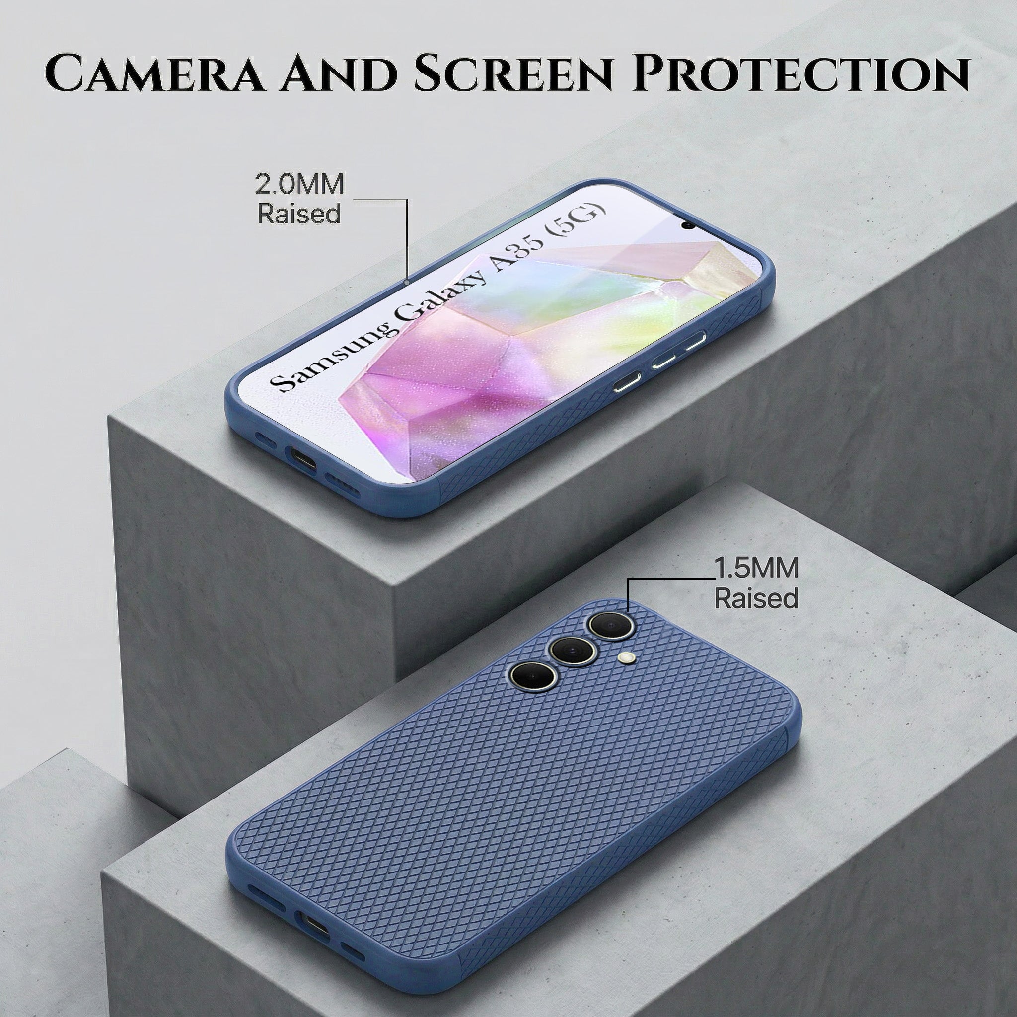For Samsung Galaxy A35 5G Combo with Back Cover and 9H Tempered Glass (Liquid Silicone | Camera Protection | Oleophobic Coating Screen Glass)