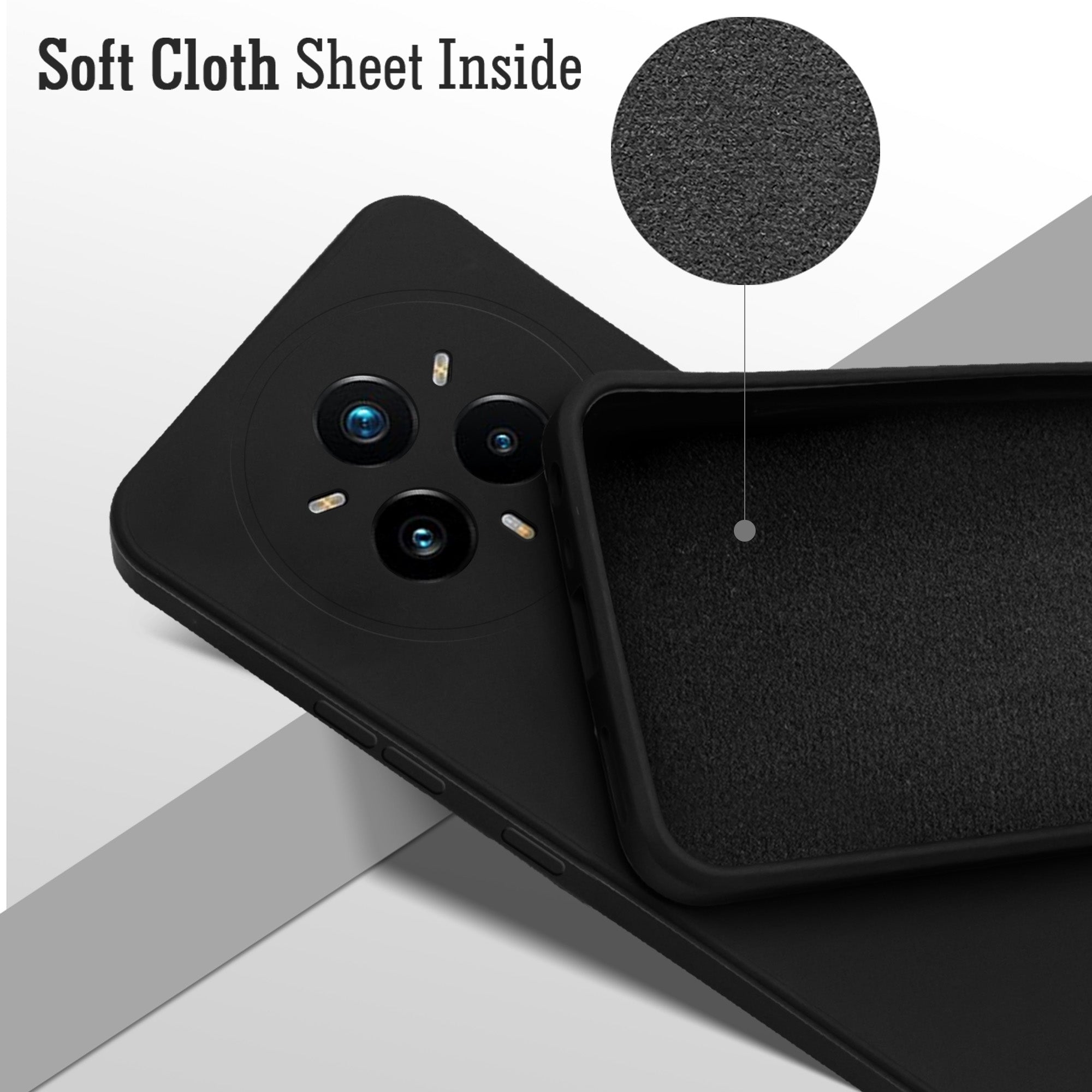 For Realme 14 Pro Plus 5G Back Cover Case (Matte Finish Silicone with Inside Fiber cloth)