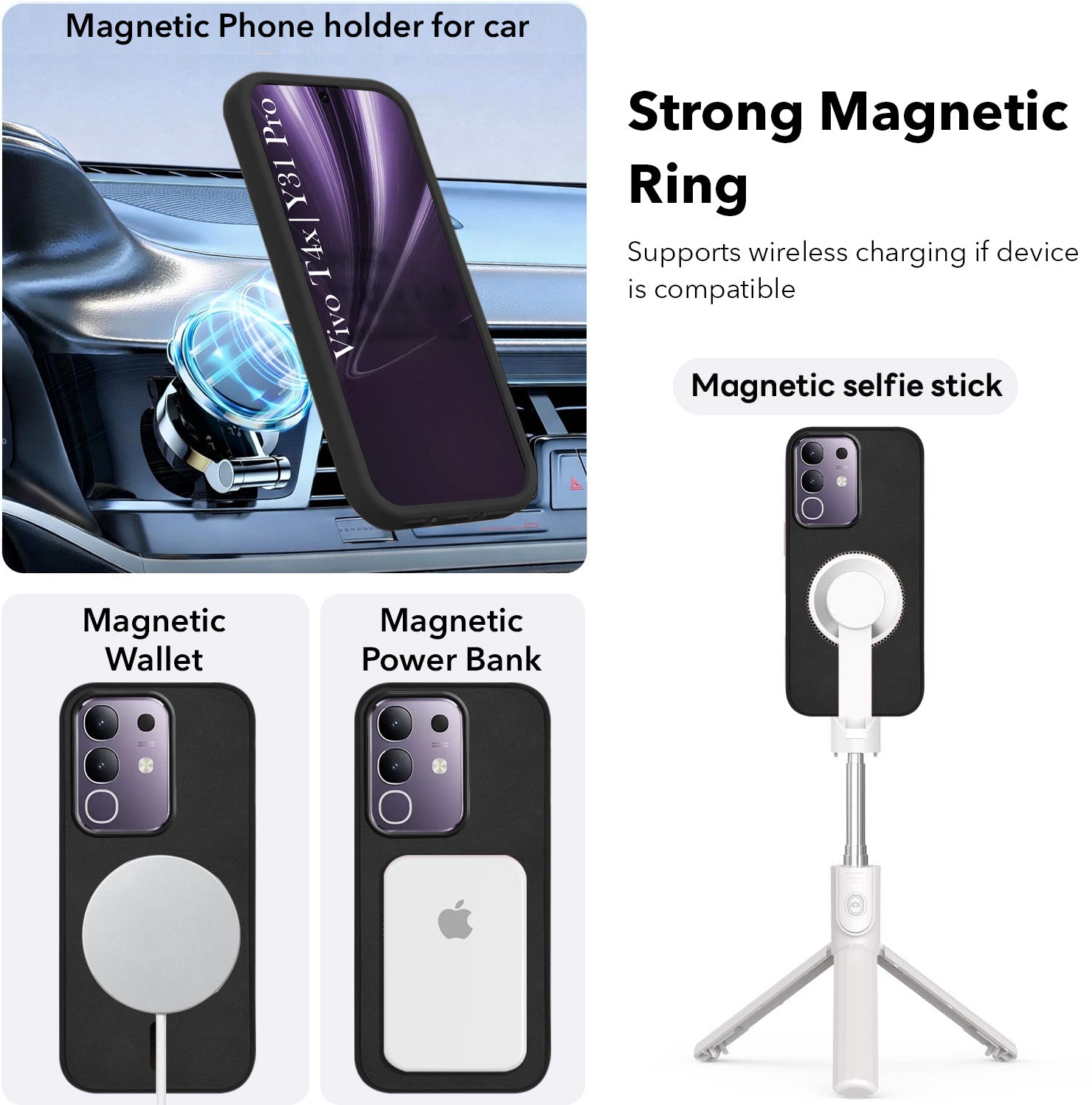 For Vivo T4x | Vivo Y31 Pro Back Cover Case Leather Finish (MagSafe Compatible Wireless Charging | Soft Touch | Camera Bump Protection)