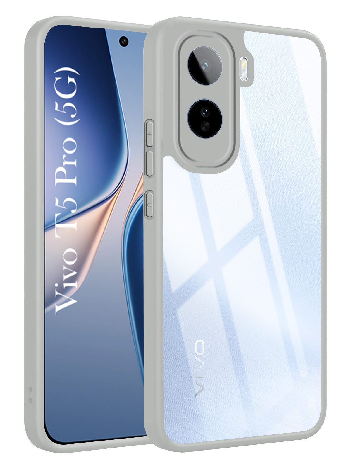 For Vivo T5 Pro 5G Back Cover Case Ultra-Hybrid (Lifetime Anti Yellow | Anti Scratch | Crystal Clear Shockproof)