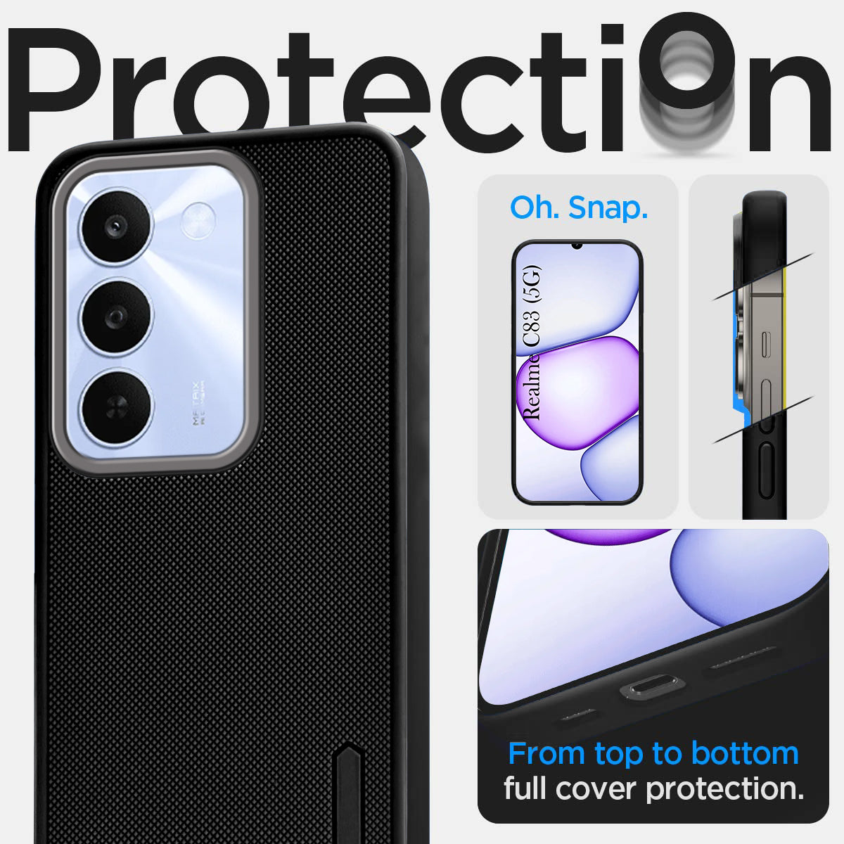 For Realme C83 5G Back Cover Case Rubberised (Textured Grip Design | Micro-Fiber Cloth Inside | Slim and Light Weight | SoFt Touch and Feel)