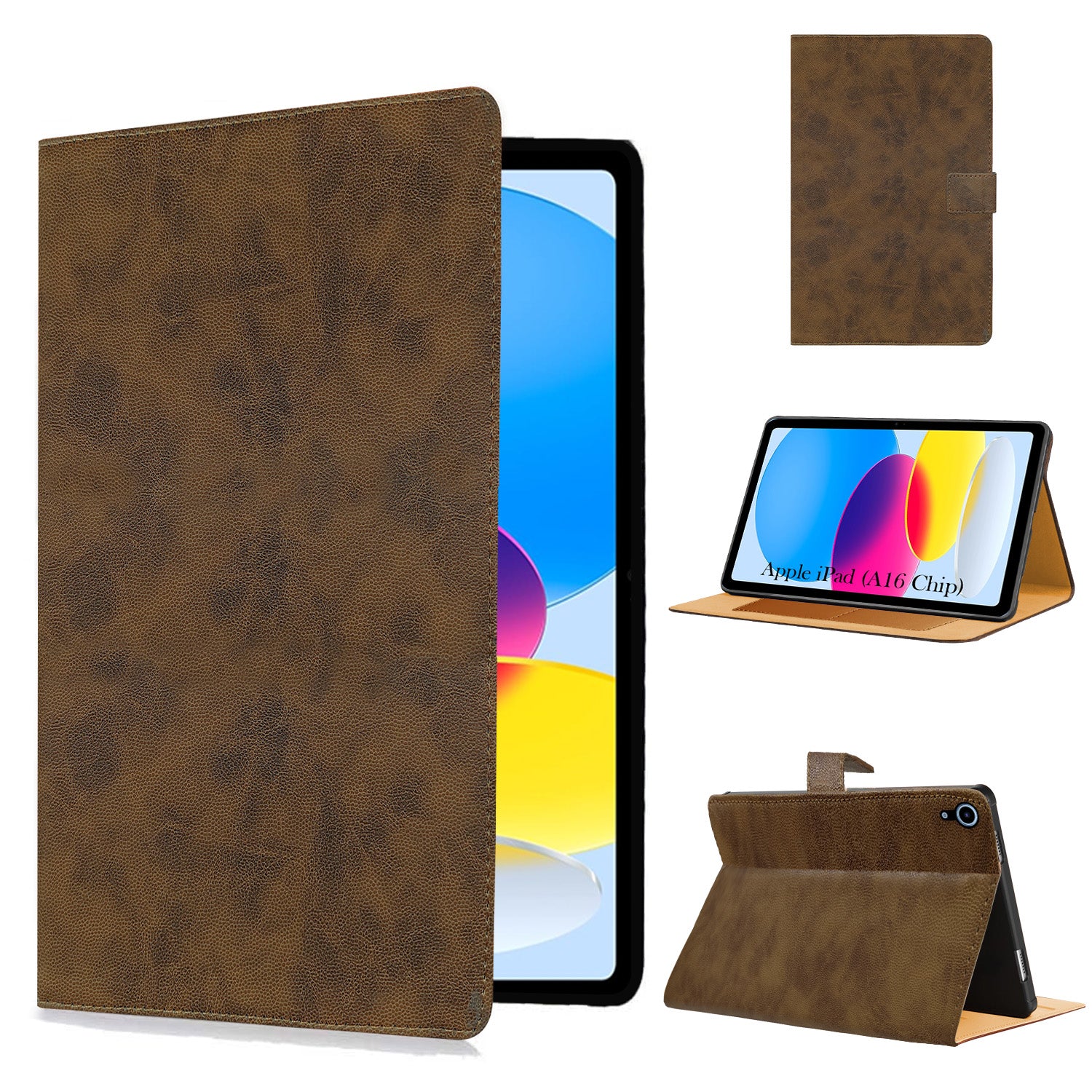 For Apple iPad A16 11 Inch Flip Cover Folio Cover (PU Leather | Multi-Angle Smart Stand | Card Storage Slots | Silicone Back Pouch)