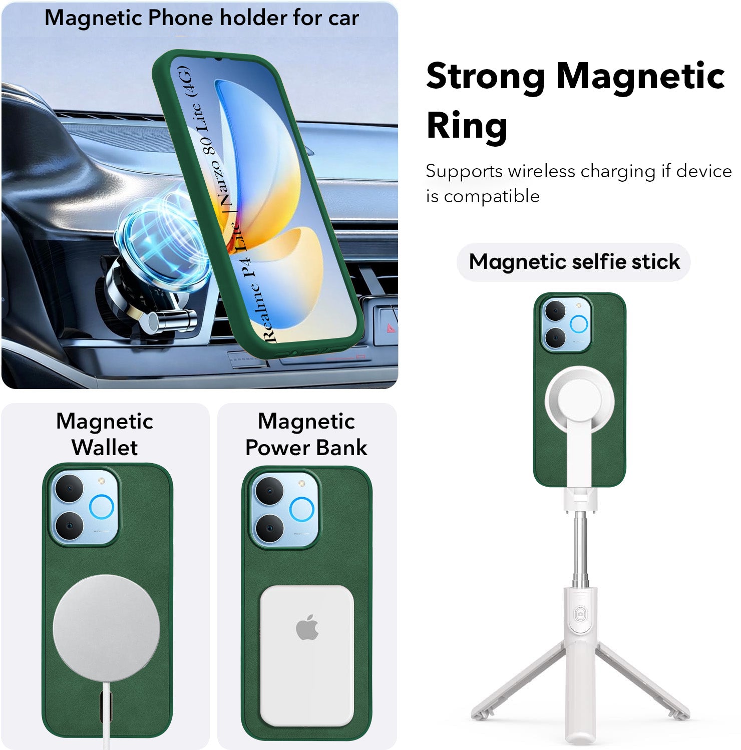 For Realme P4 Lite | Realme Narzo 80 Lite 4G Back Cover Case Leather Finish (MagSafe Compatible Wireless Charging | Soft Touch | Camera Bump Protection)