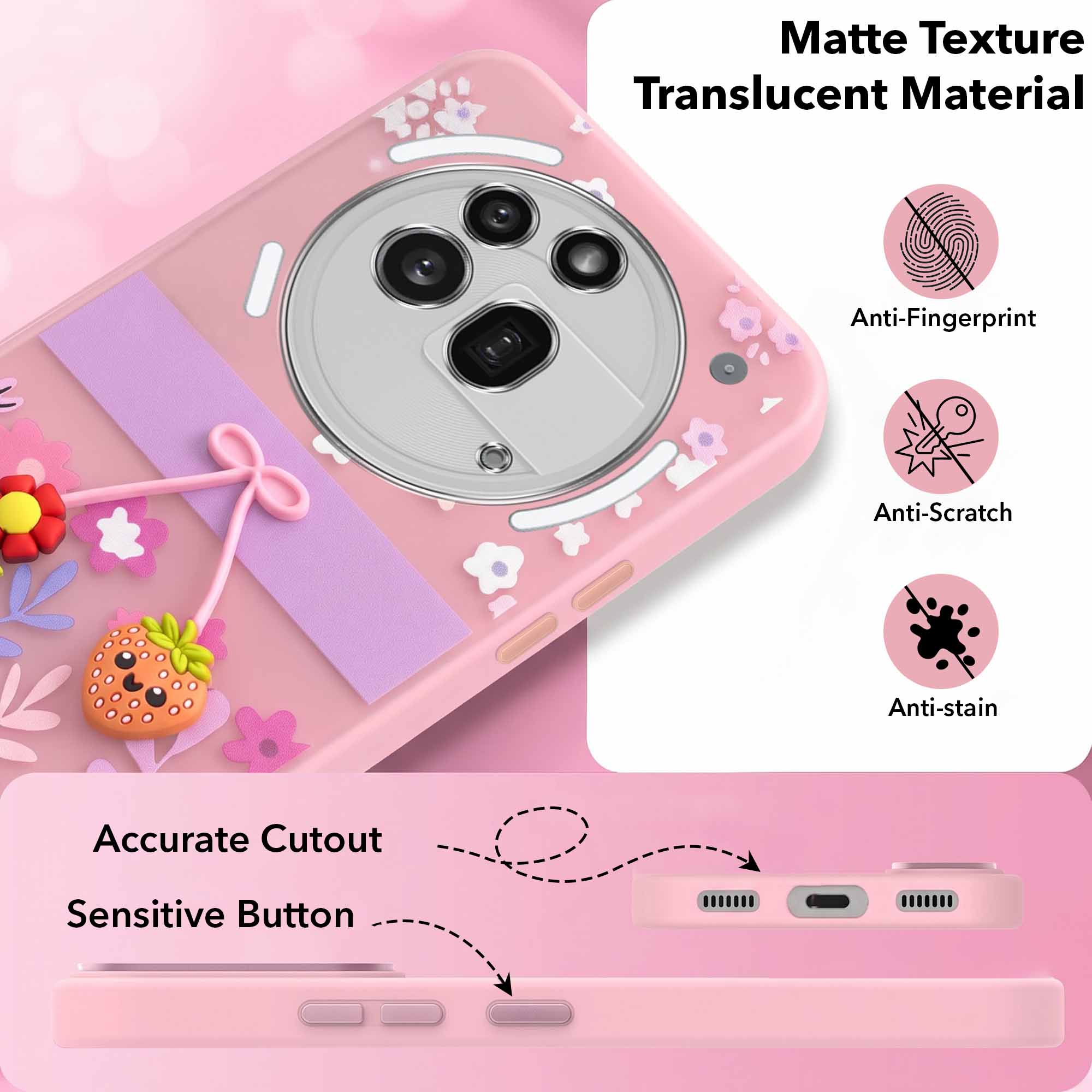 For Nothing Phone 3A Pro 5G Back Cover Case (3D Cute Cartoons | Hard Back Side Soft | Matte Premium Finish | HD Printing)