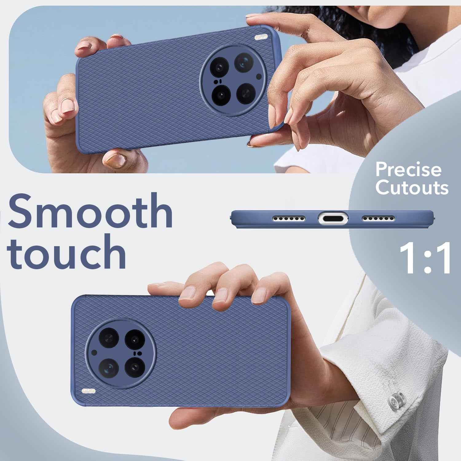 For Vivo X300 Pro Back Cover Case Liquid Silicone (Camera Protection | Side Grip Texture | Soft and Flexible)