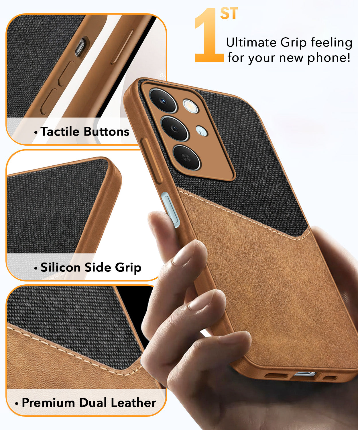 For Realme P4 Lite 5G | Narzo 100 Lite 5G Back Cover Case (Dual PU Leather Stitch | Professional Minimalist | Soft and Flexible)