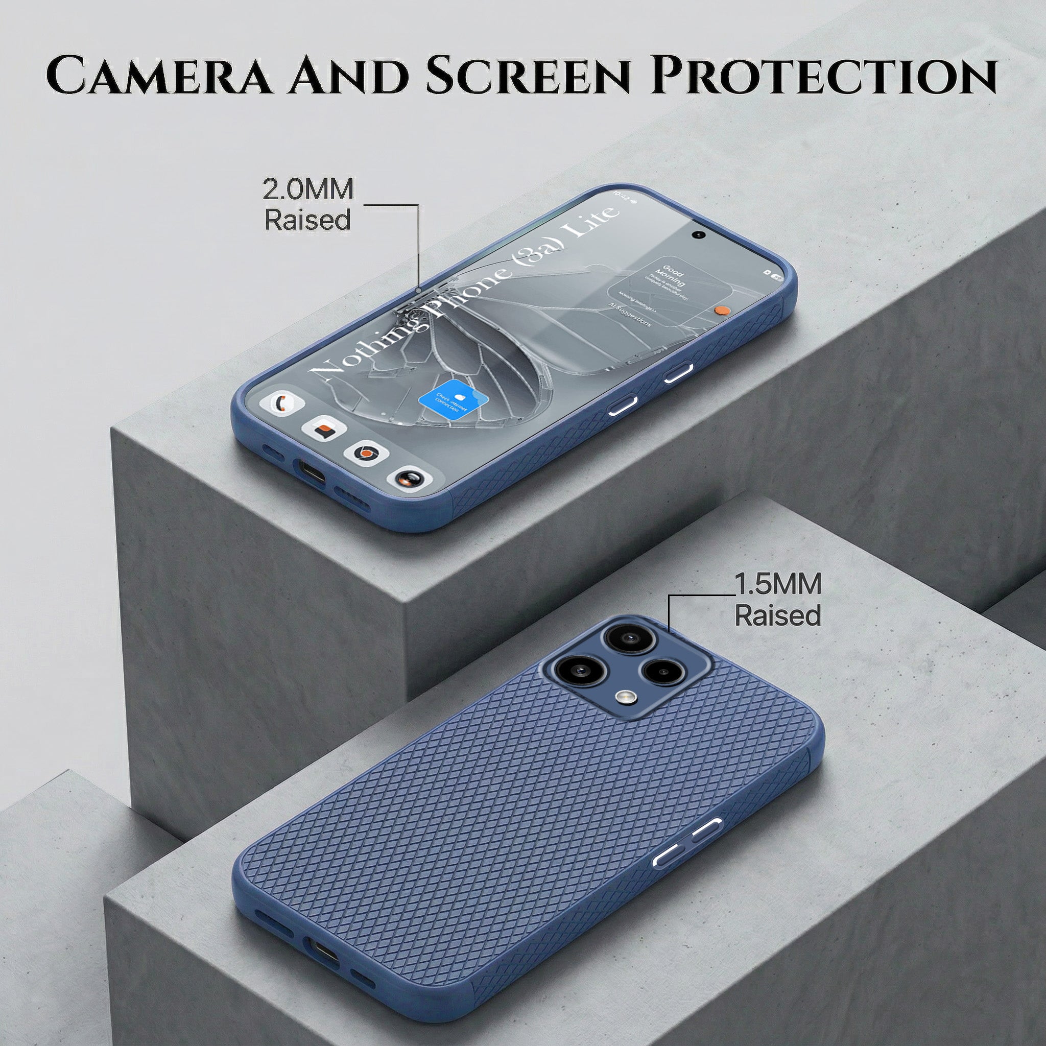 For Nothing Phone 3A Lite Combo with Back Cover and 9H Tempered Glass (Liquid Silicone | Camera Protection | Oleophobic Coating Screen Glass)