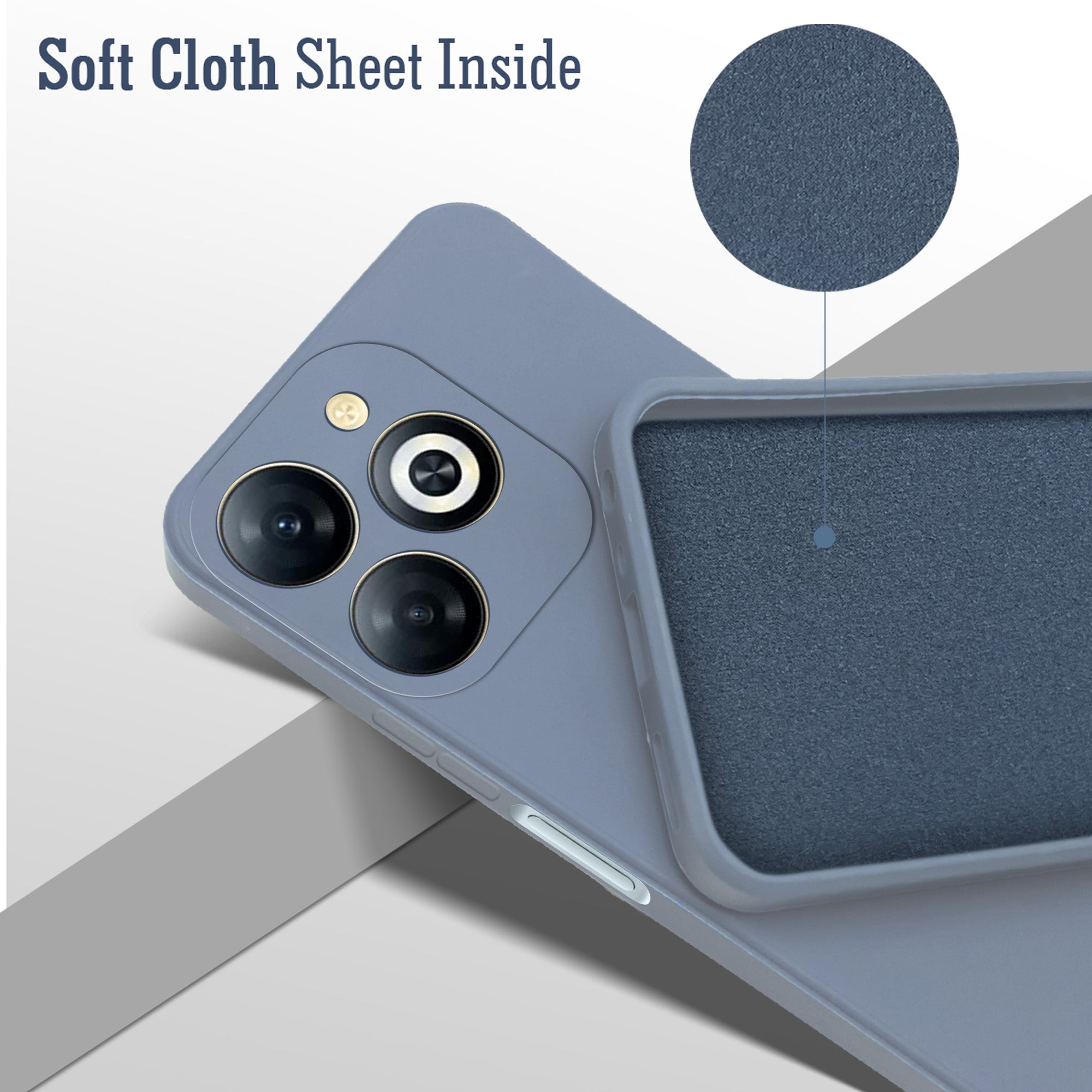 For Infinix Smart 8 HD Back Cover Case (Matte Finish Silicone with Inside Fiber Cloth)