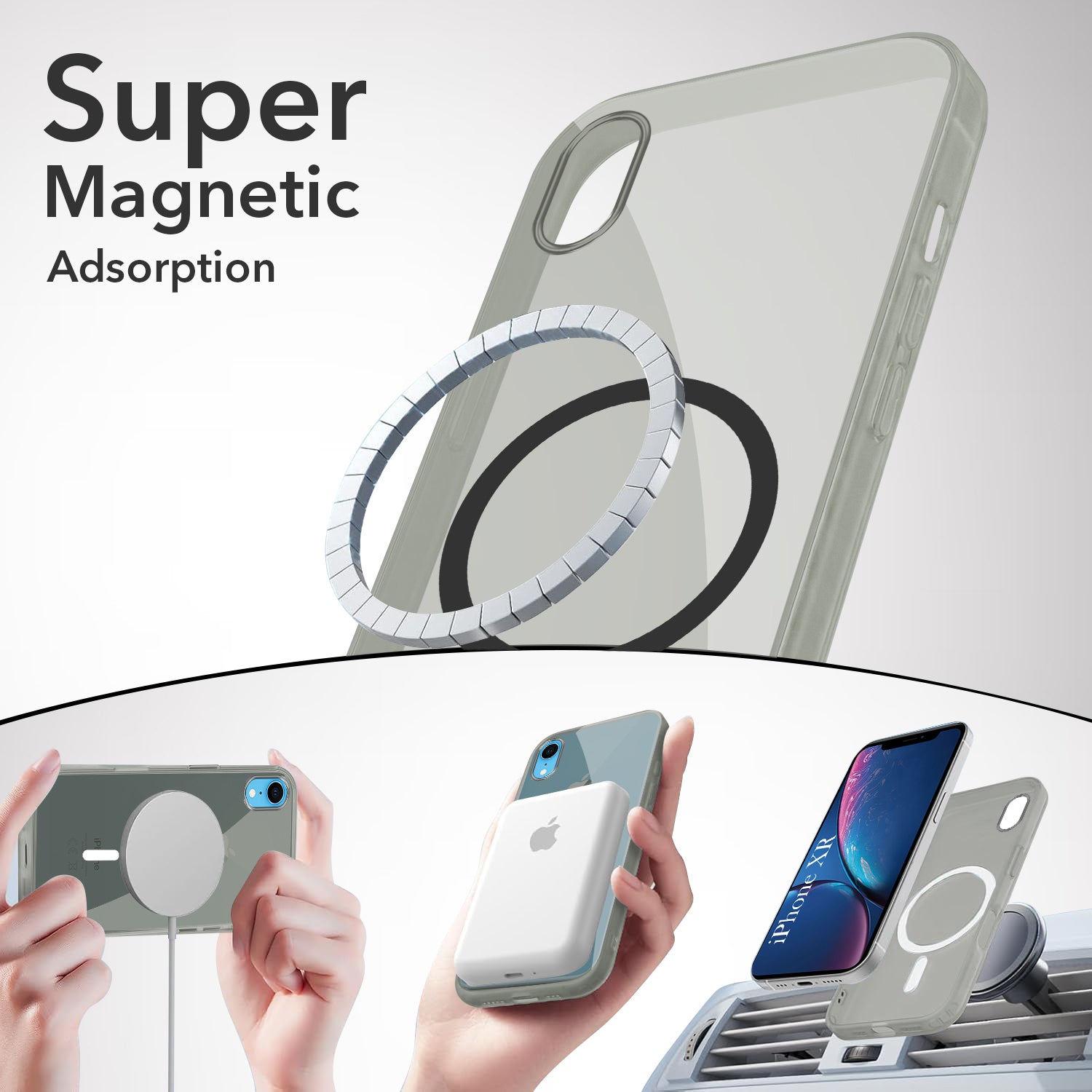 For Apple iPhone XR Back Cover Case Lifetime Anti-Yellow MagSafe Compatible Clear (Sleek Hard Crystal | Shockproof and Camera Protection)