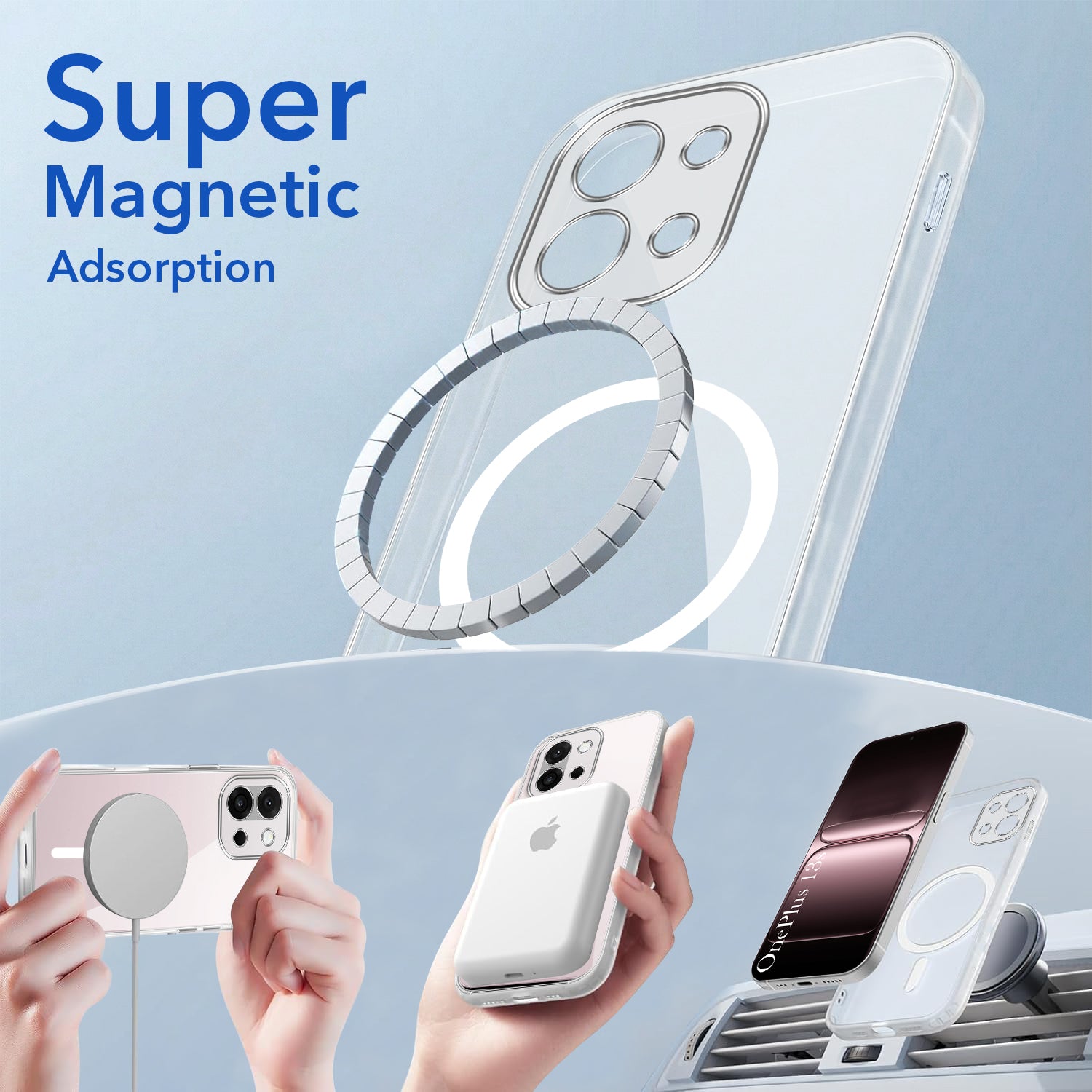 For OnePlus 13S Back Cover Case Lifetime Anti-Yellow MagSafe Compatible Clear (Sleek Hard Crystal | Shockproof and Camera Protection)