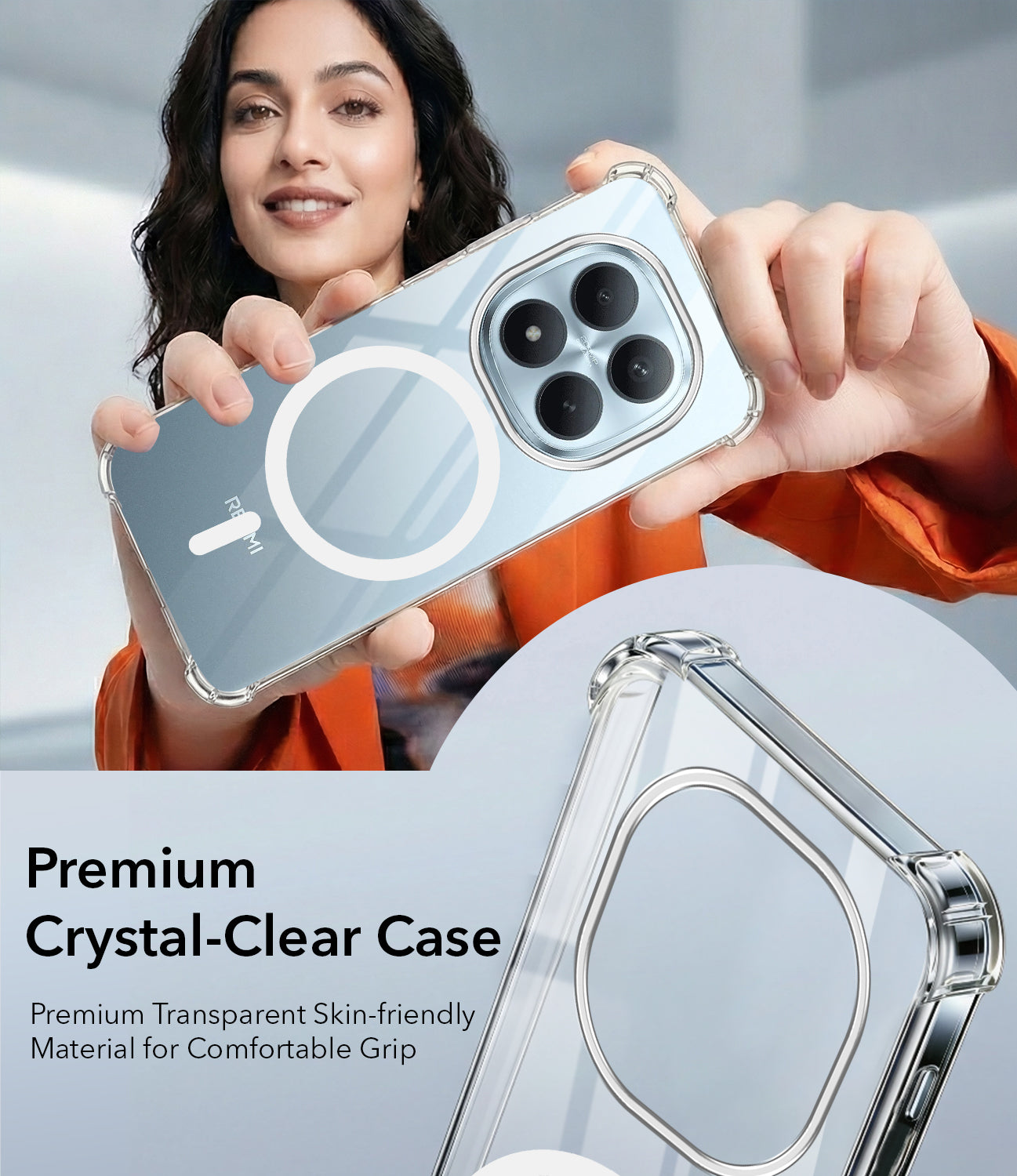 For Xiaomi Redmi Note 15 Pro Plus 5G Back Cover Shockproof Crystal-Clear (Magsafe Wireless Support | Drop & Camera Protection | Hard Polycarbonate)