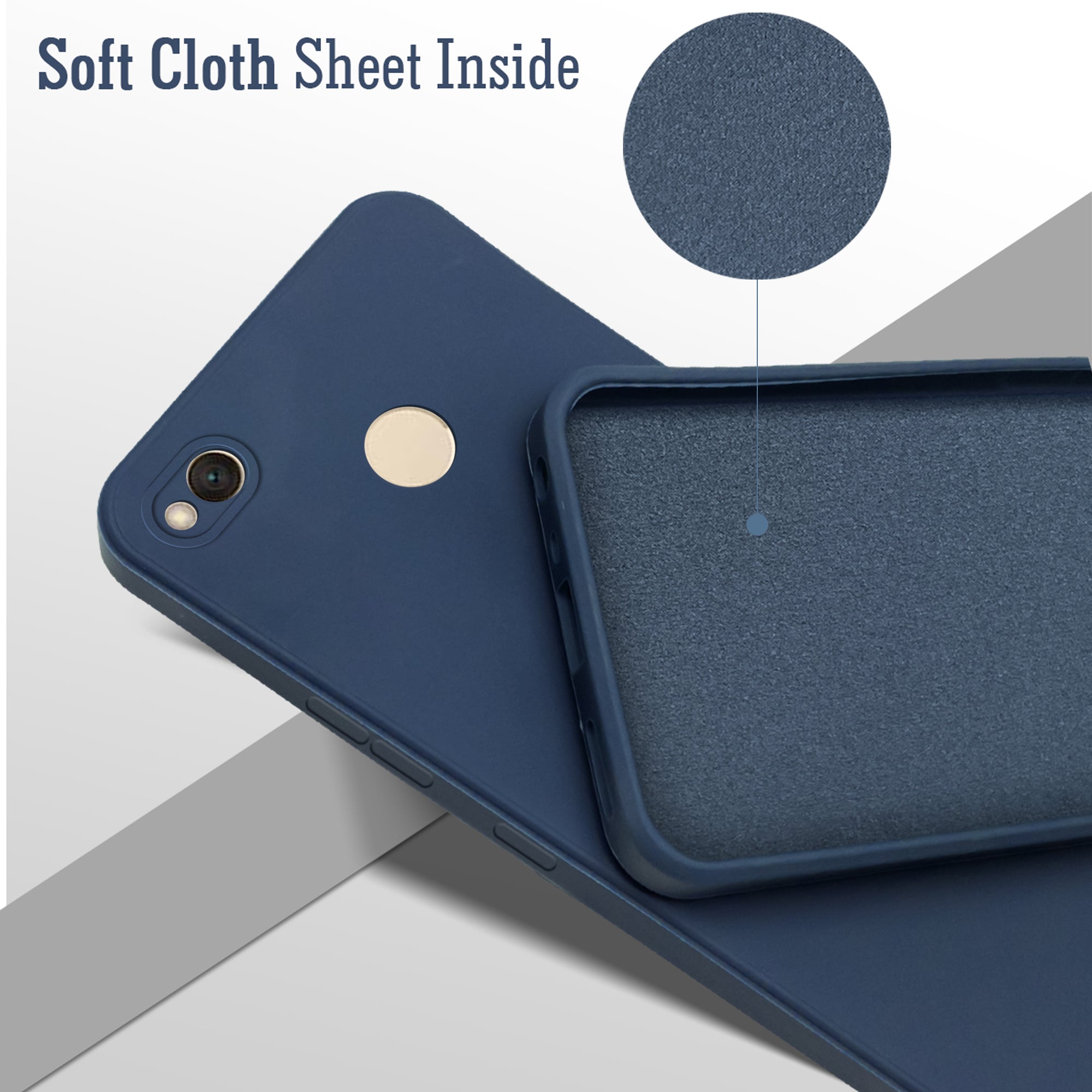 For Xiaomi Redmi 4X Back Cover Case (Matte Finish Silicone with Inside Fiber cloth |Black)