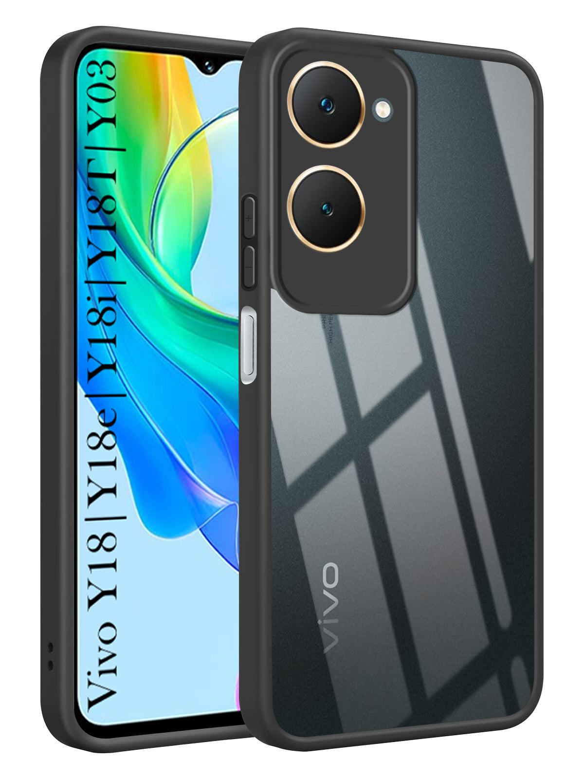 For Vivo Y18 | Y18e | Y03 | Y18i | Y18t Back Cover Case (Lifetime Anti Yellow | Anti Scratch | Crystal Clear Shockproof)