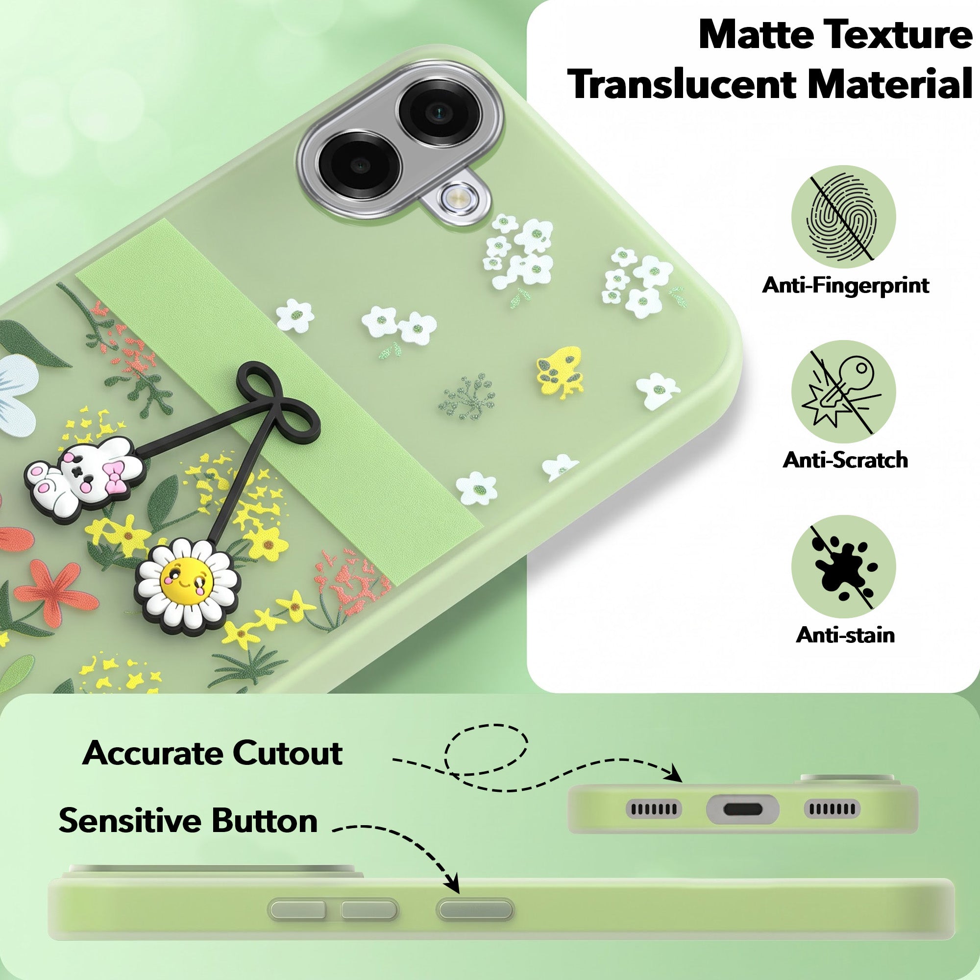 For Samsung A07 5G | F70e 5G Back Cover Case (3D Cute Cartoons | Hard Back Side Soft | Matte Premium Finish | HD Printing)