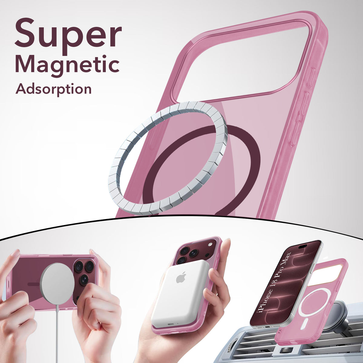 For Apple iPhone 18 Pro Max Back Cover Case Lifetime Anti-Yellow MagSafe Compatible Clear (Sleek Hard Crystal | Shockproof and Camera Protection)
