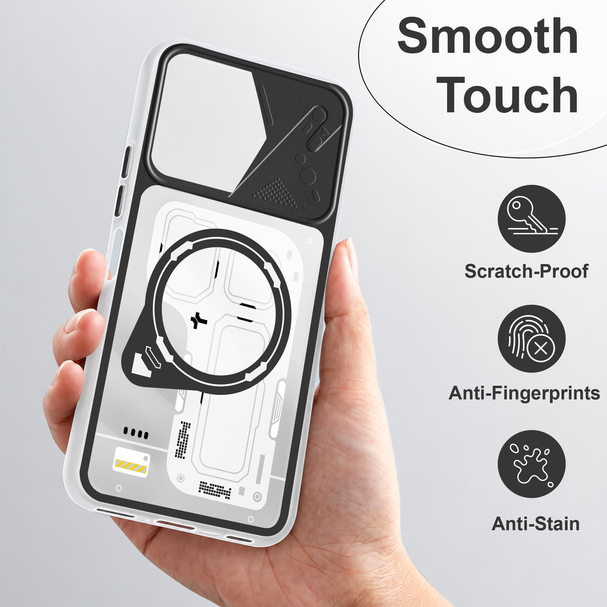 For Samsung Galaxy A26 5G Metallic Back Cover Case (Metallic Camera Protection & Buttons | Translucent Milky Shade | Hard Polycarbonate)