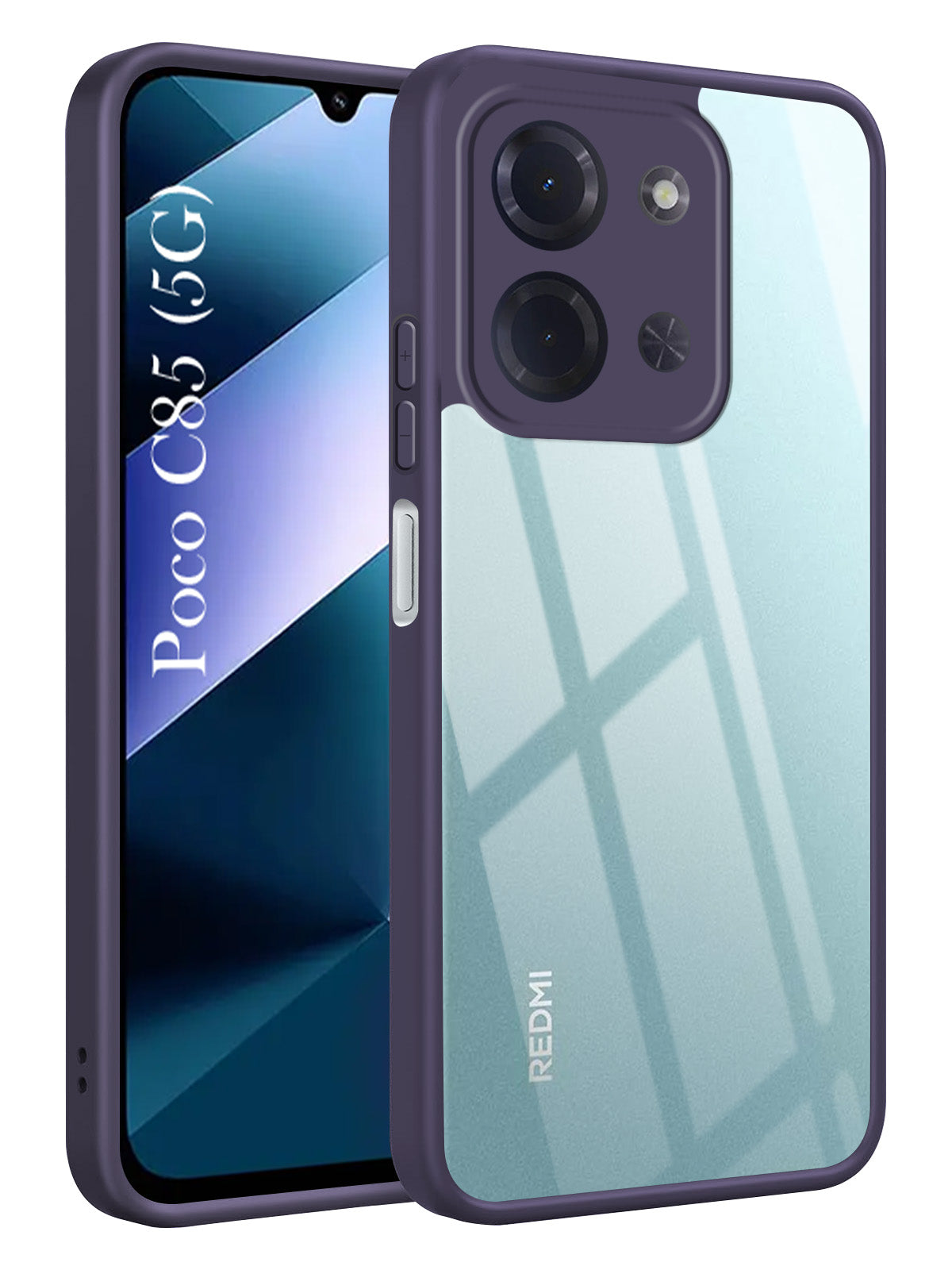 For Poco C85 5G Back Cover Case Ultra-Hybrid (Lifetime Anti Yellow | Anti Scratch | Crystal Clear Shockproof)