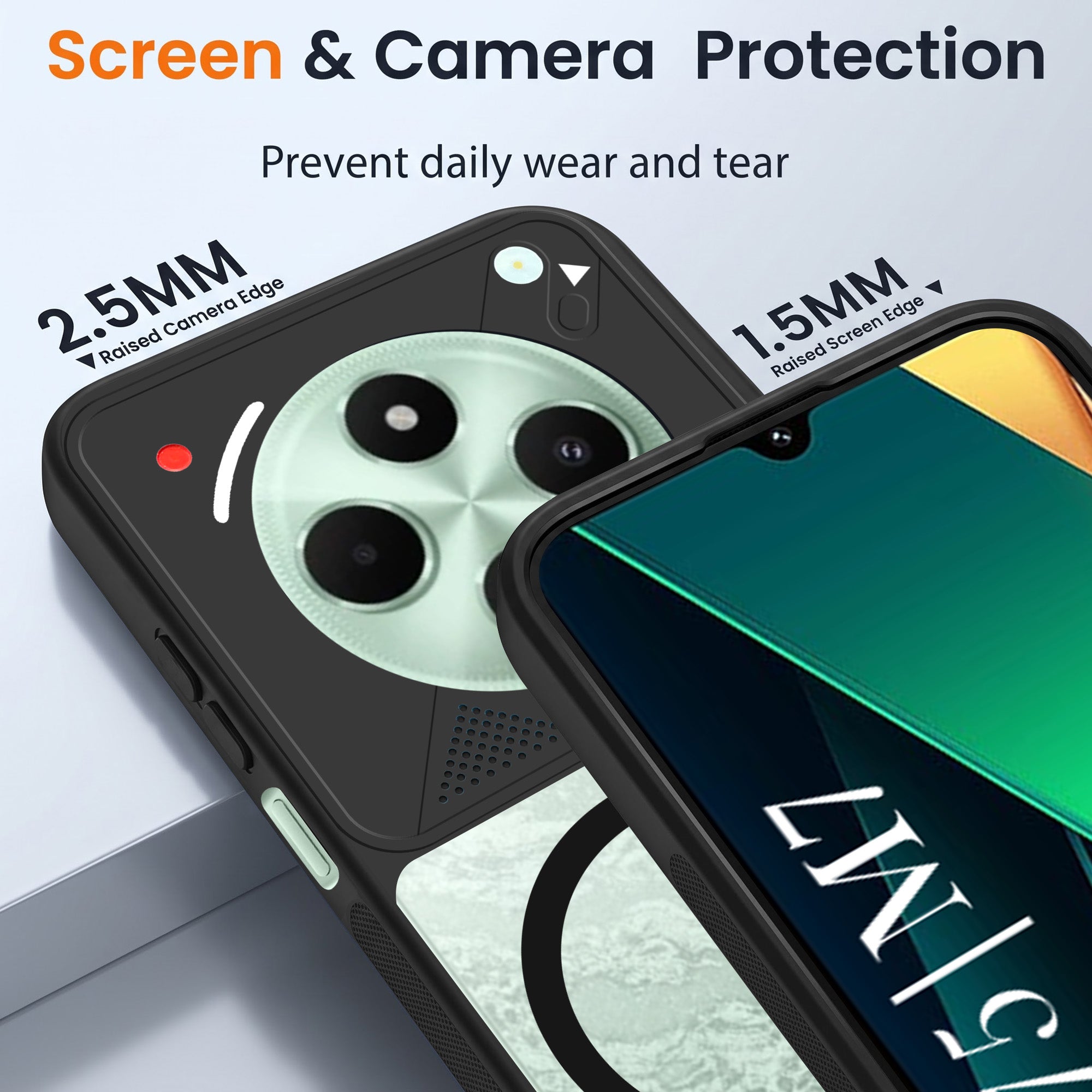 For Poco C75 | Poco M7 Back Cover Case Lifetime Anti-Yellow Clear (Camera Protection | Side Grip | Wireless MagSafe Compatible)