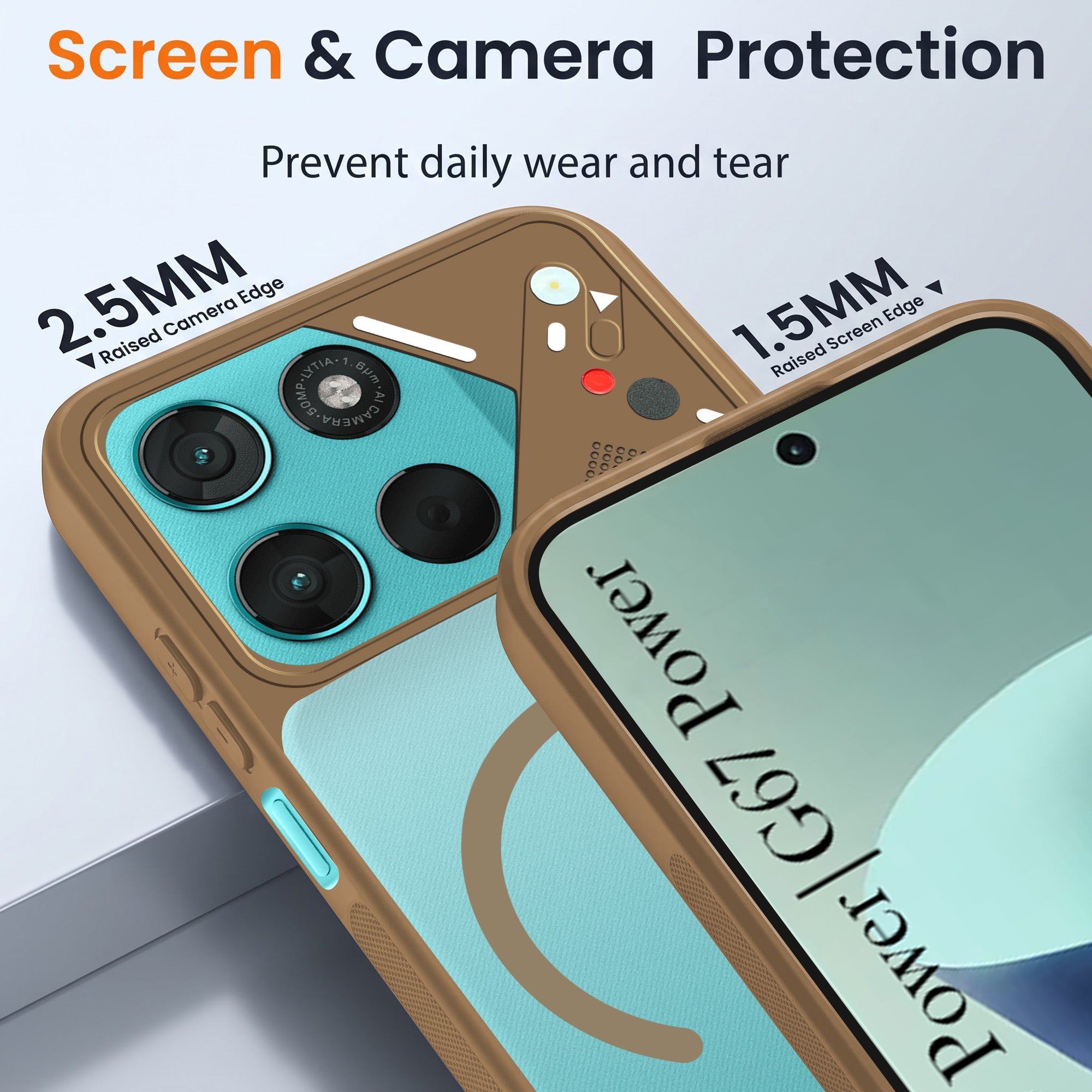 For Motorola Moto G67 Power | G57 Power Back Cover Case Lifetime Anti-Yellow Clear (Camera Protection | Side Grip | Wireless MagSafe Compatible)