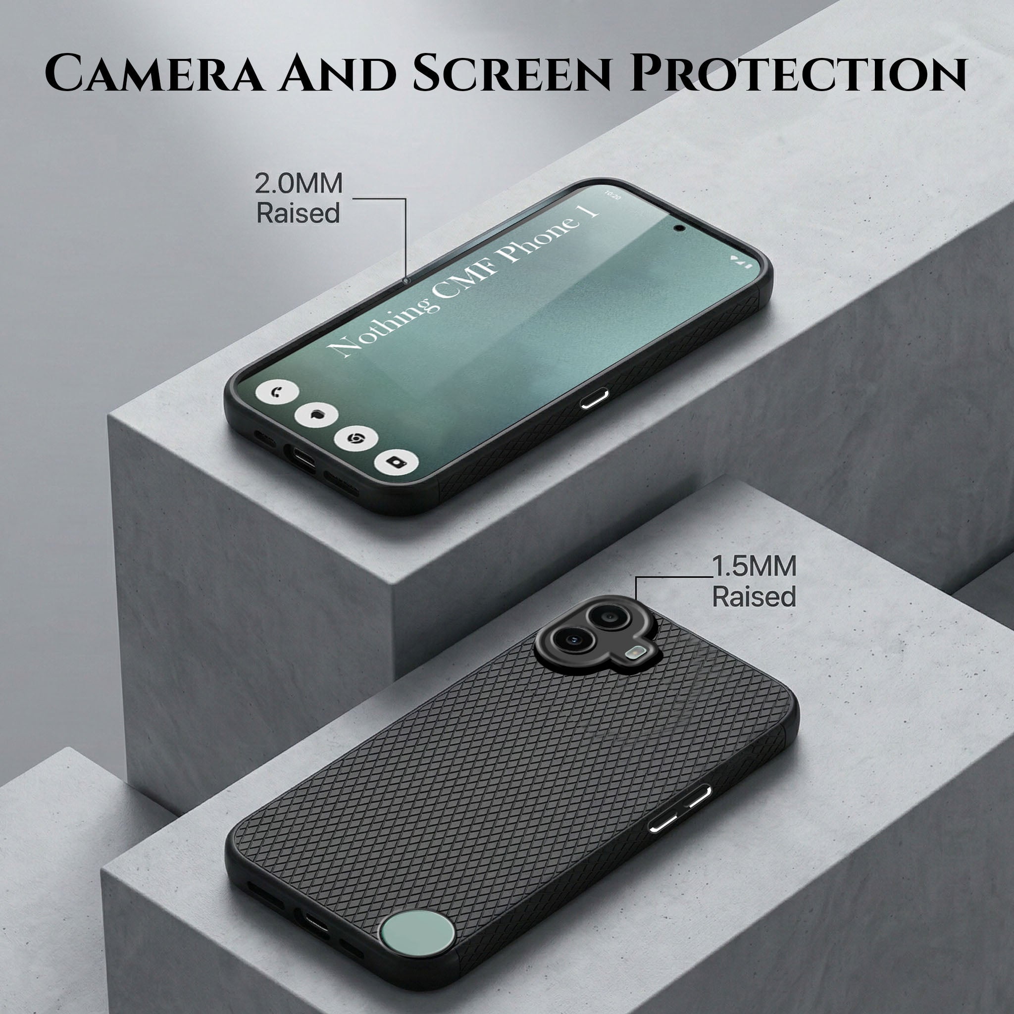 For Nothing CMF Phone 1 Combo with Back Cover and 9H Tempered Glass (Liquid Silicone | Camera Protection | Oleophobic Coating Screen Glass)