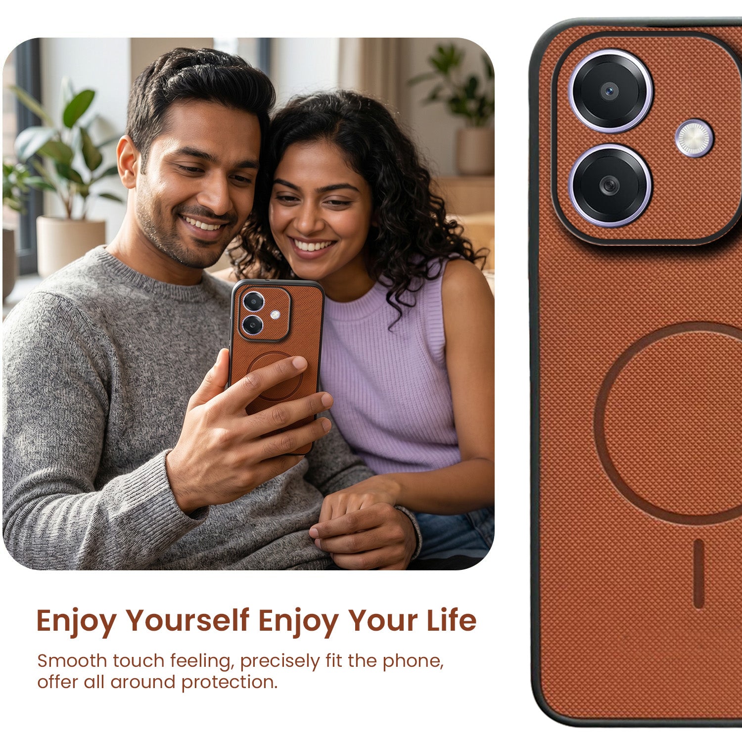 For Oppo A3X (4G/5G) | Oppo A3 5G Back Cover Case PU Leather (Texture Grip Design | Professional Minimalist | Camera Protection | Soft and Flexible)