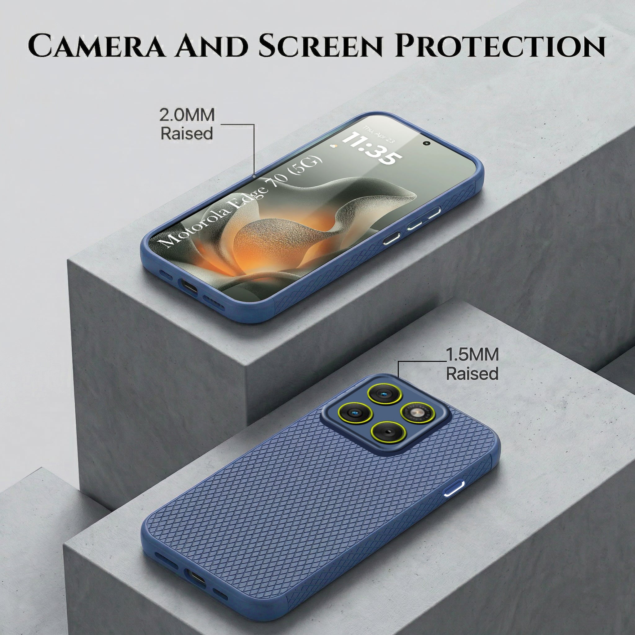For Motorola Moto Edge 70 Combo with Back Cover and 9H Tempered Glass (Liquid Silicone | Camera Protection | Oleophobic Coating Screen Glass)