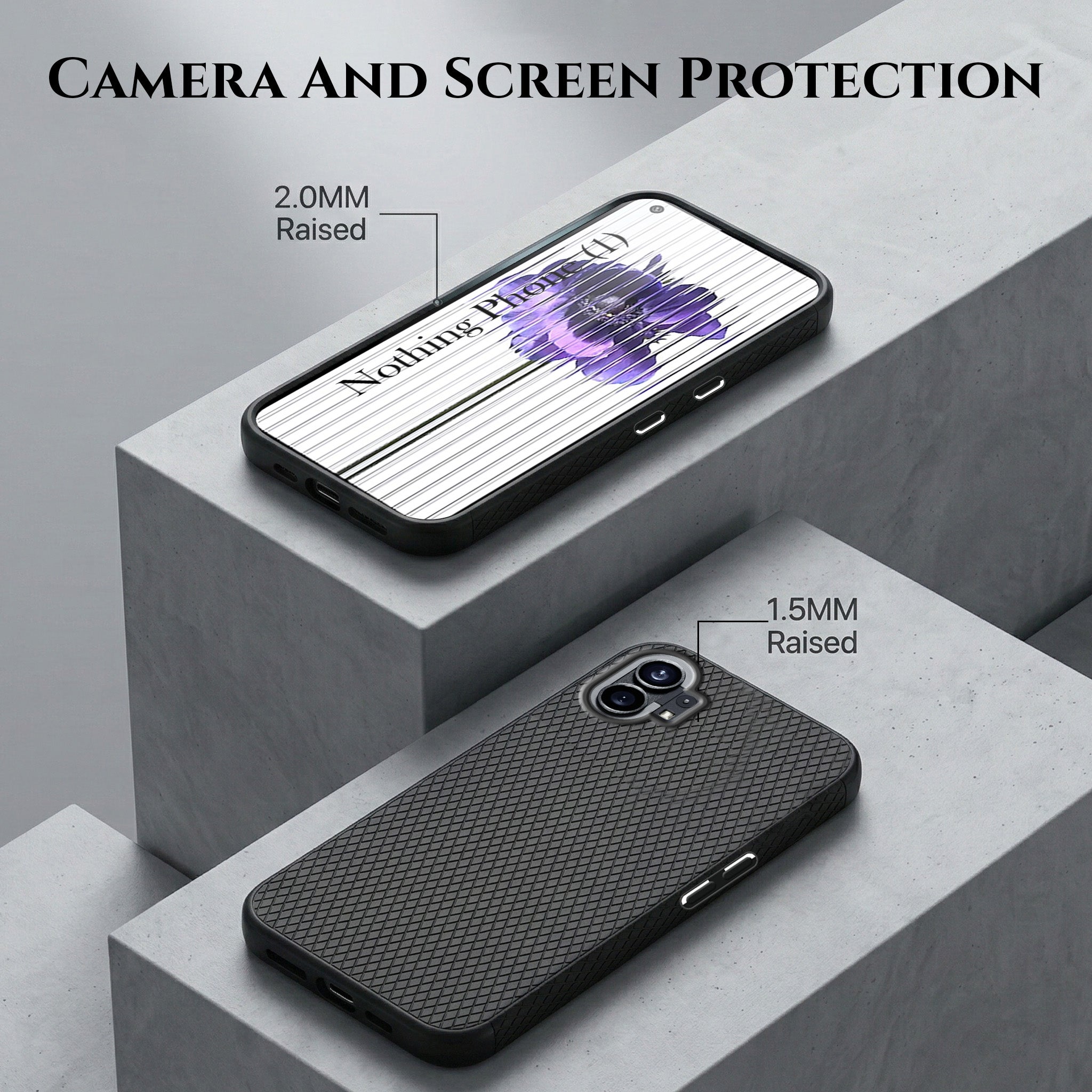 For Nothing Phone 1 Combo with Back Cover and 9H Tempered Glass (Liquid Silicone | Camera Protection | Oleophobic Coating Screen Glass)