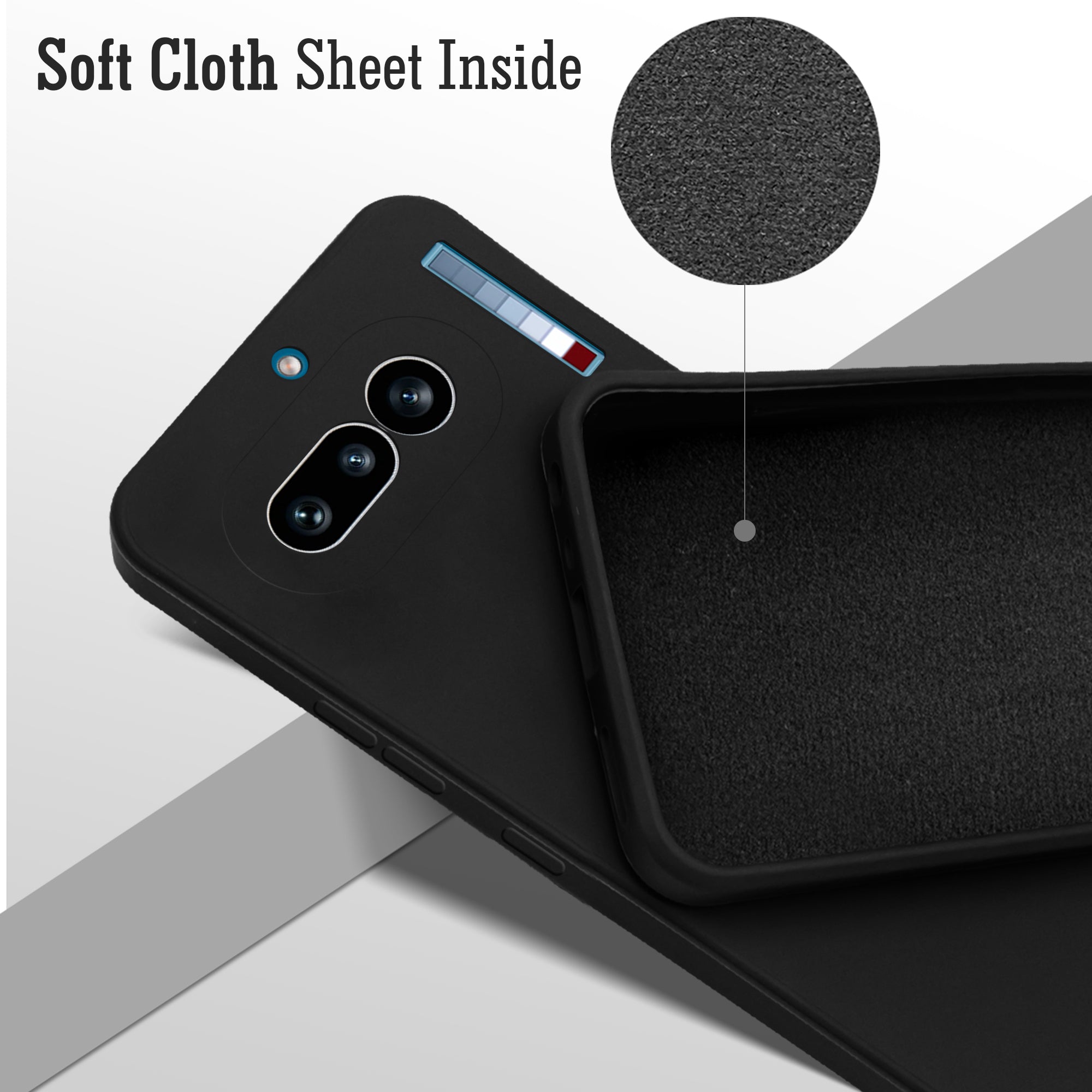 For Nothing Phone 4A 5G Back Cover Case (Matte Finish Silicone with Inside Fiber cloth)